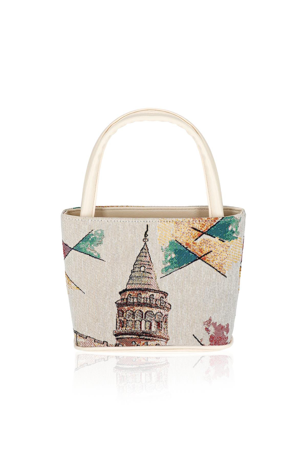 Etnik Desenli Askılı Kadın El Omuz Çanta Mottif İstanbul Otantik Goblen 1001