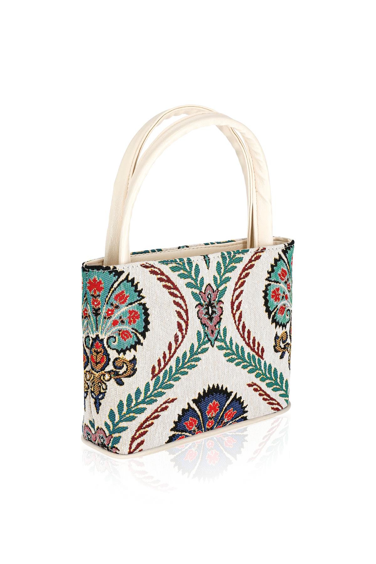 Etnik Desenli Askılı Kadın El Omuz Çanta Mottif İstanbul Otantik Goblen 1001