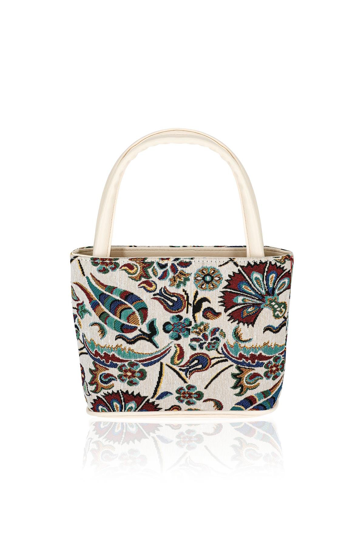 Etnik Desenli Askılı Kadın El Omuz Çanta Mottif İstanbul Otantik Goblen 1001