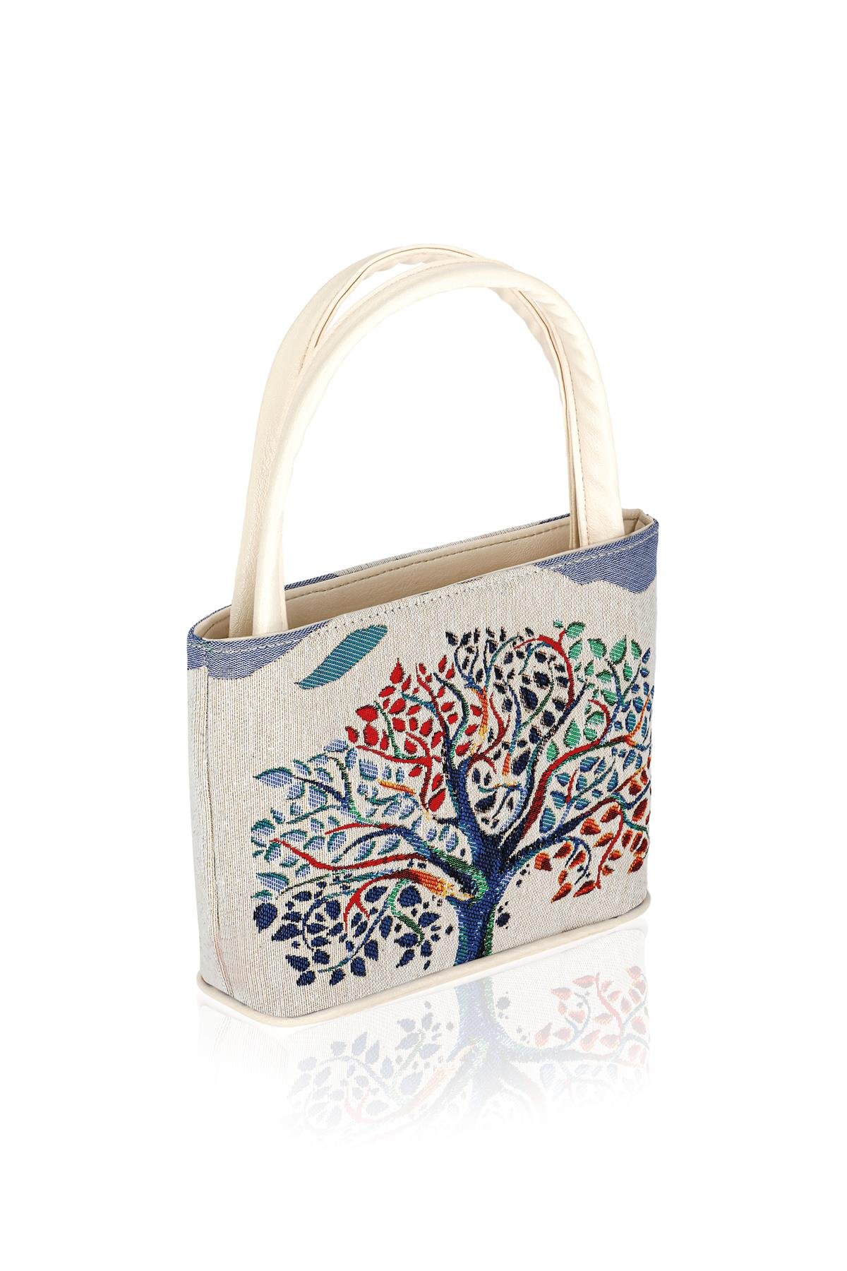 Etnik Desenli Askılı Kadın El Omuz Çanta Mottif İstanbul Otantik Goblen 1001