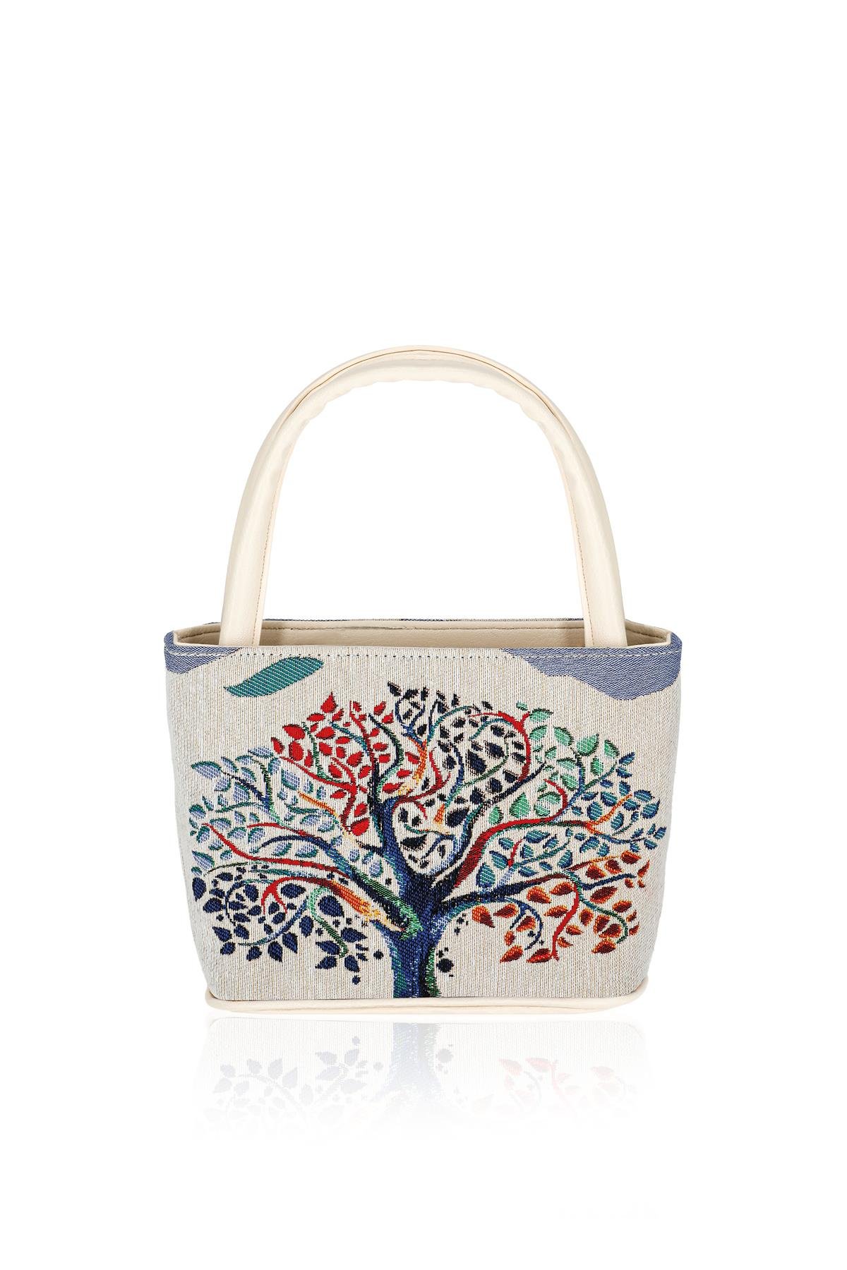 Etnik Desenli Askılı Kadın El Omuz Çanta Mottif İstanbul Otantik Goblen 1001