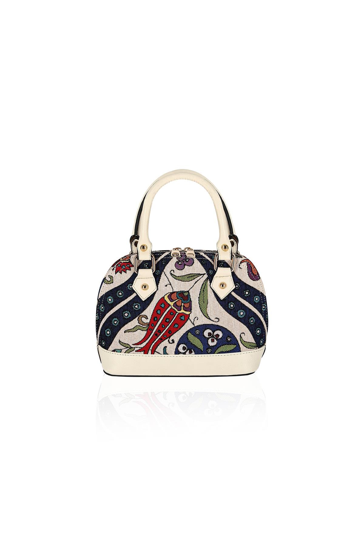 Etnik Desenli Askılı Kadın El Omuz Çanta Mottif İstanbul Otantik Goblen 1002
