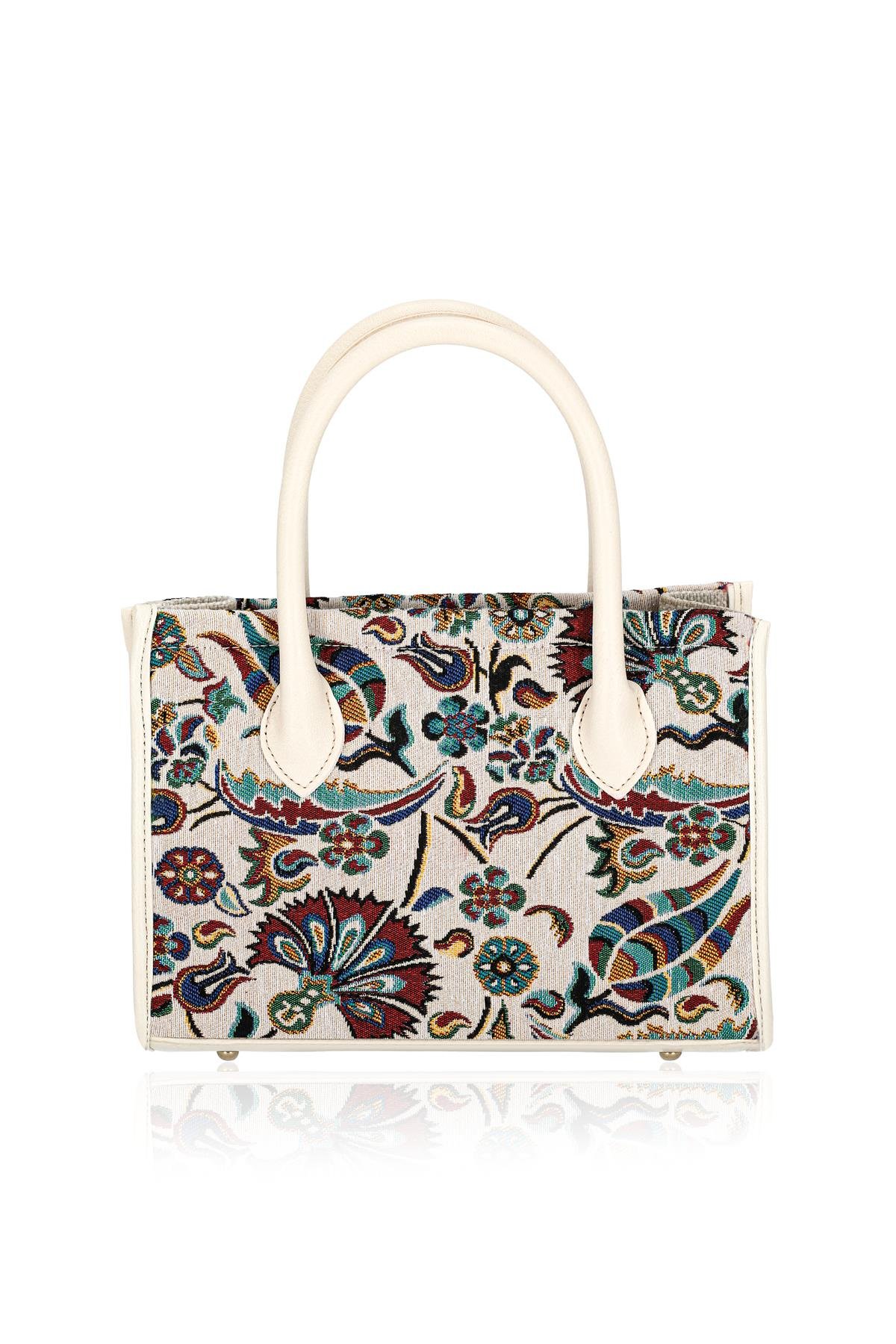 Etnik Desenli Kadın El Omuz Çanta Mottif İstanbul Otantik Goblen 1003