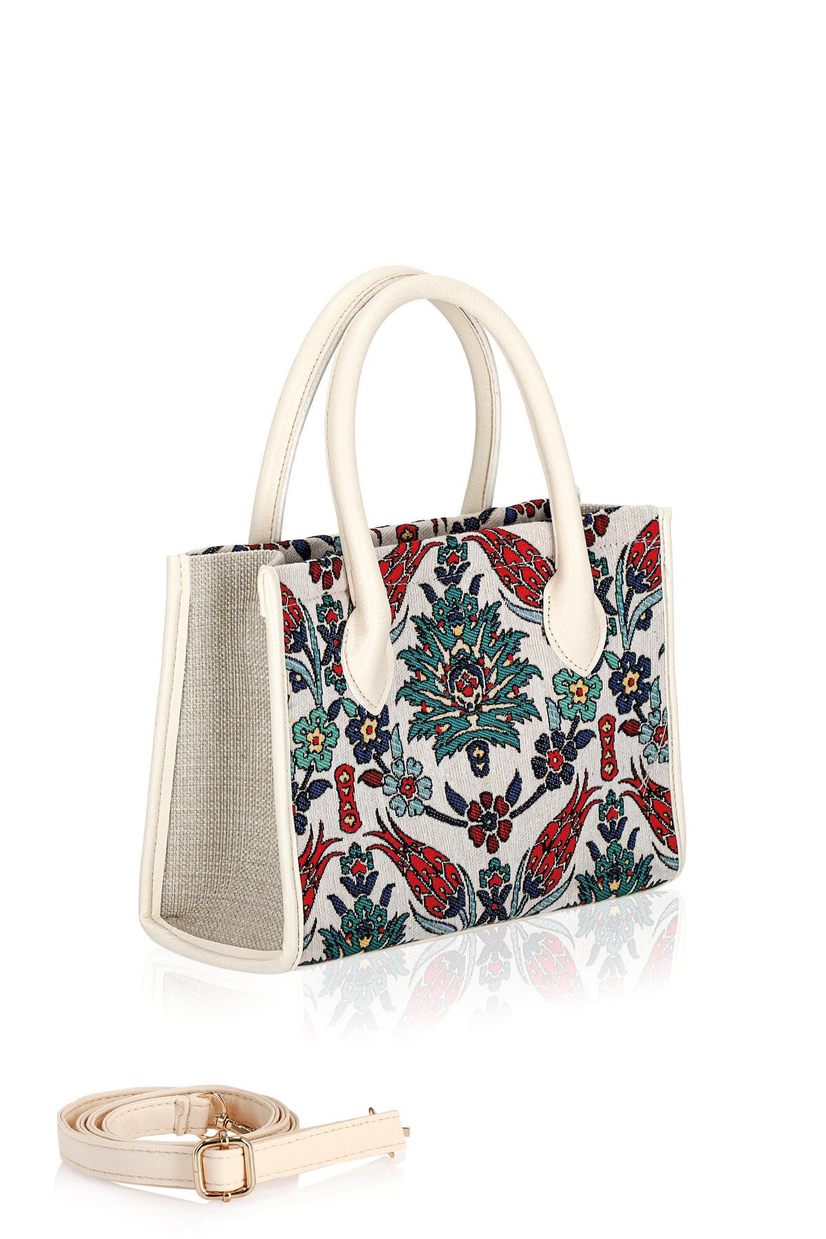 Etnik Desenli Kadın El Omuz Çanta Mottif İstanbul Otantik Goblen 1003