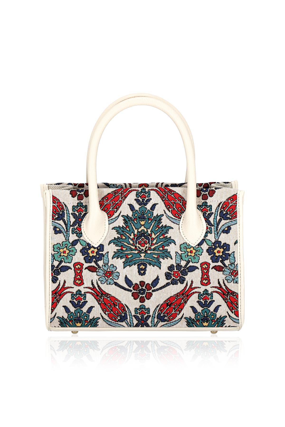 Etnik Desenli Kadın El Omuz Çanta Mottif İstanbul Otantik Goblen 1003