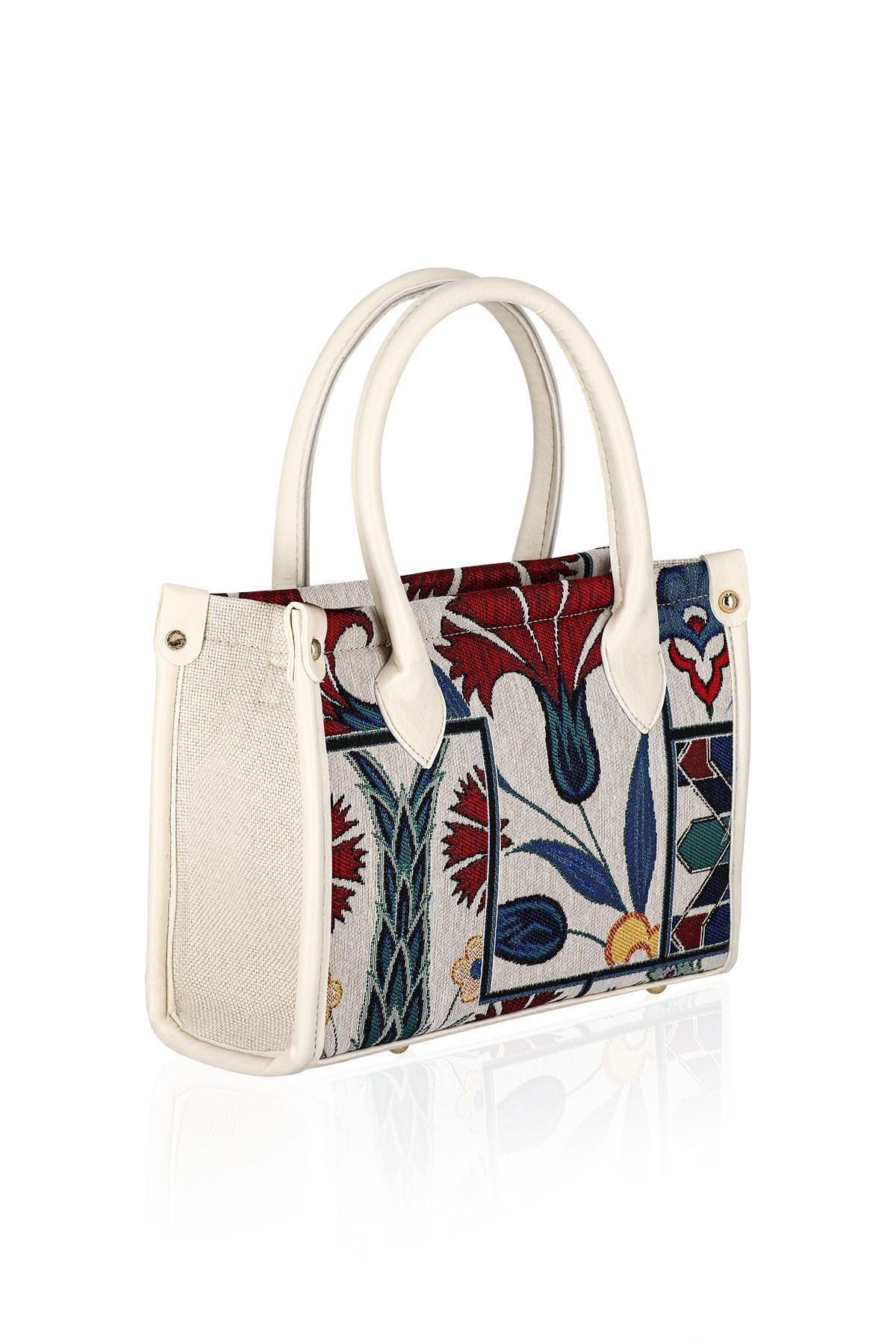 Etnik Desenli Kadın El Omuz Çanta Mottif İstanbul Otantik Goblen 1003