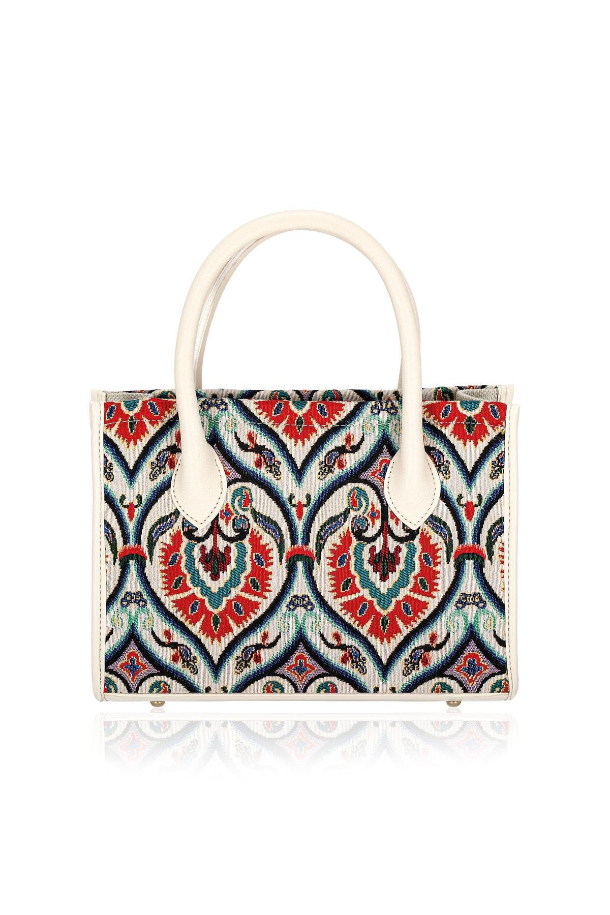 Etnik Desenli Kadın El Omuz Çanta Mottif İstanbul Otantik Goblen 1003