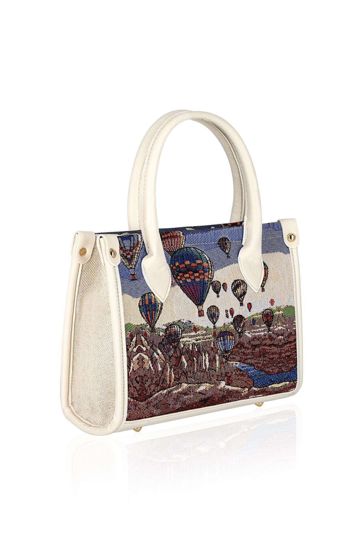 Etnik Desenli Kadın El Omuz Çanta Mottif İstanbul Otantik Goblen 1003