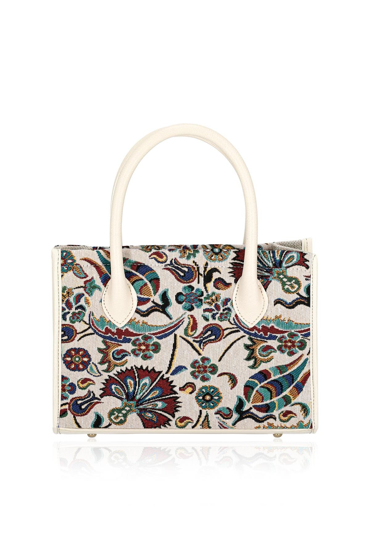 Etnik Desenli Kadın El Omuz Çanta Mottif İstanbul Otantik Goblen 1003