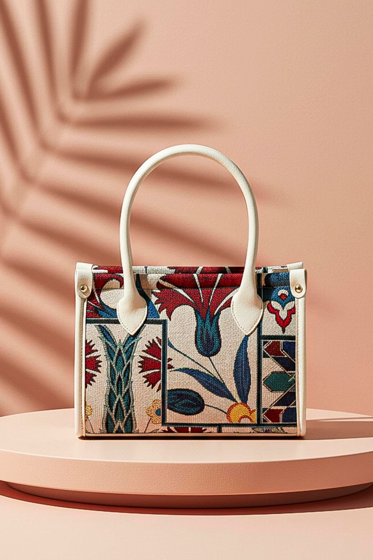 Etnik Desenli Kadın El Omuz Çanta Mottif İstanbul Otantik Goblen 1003