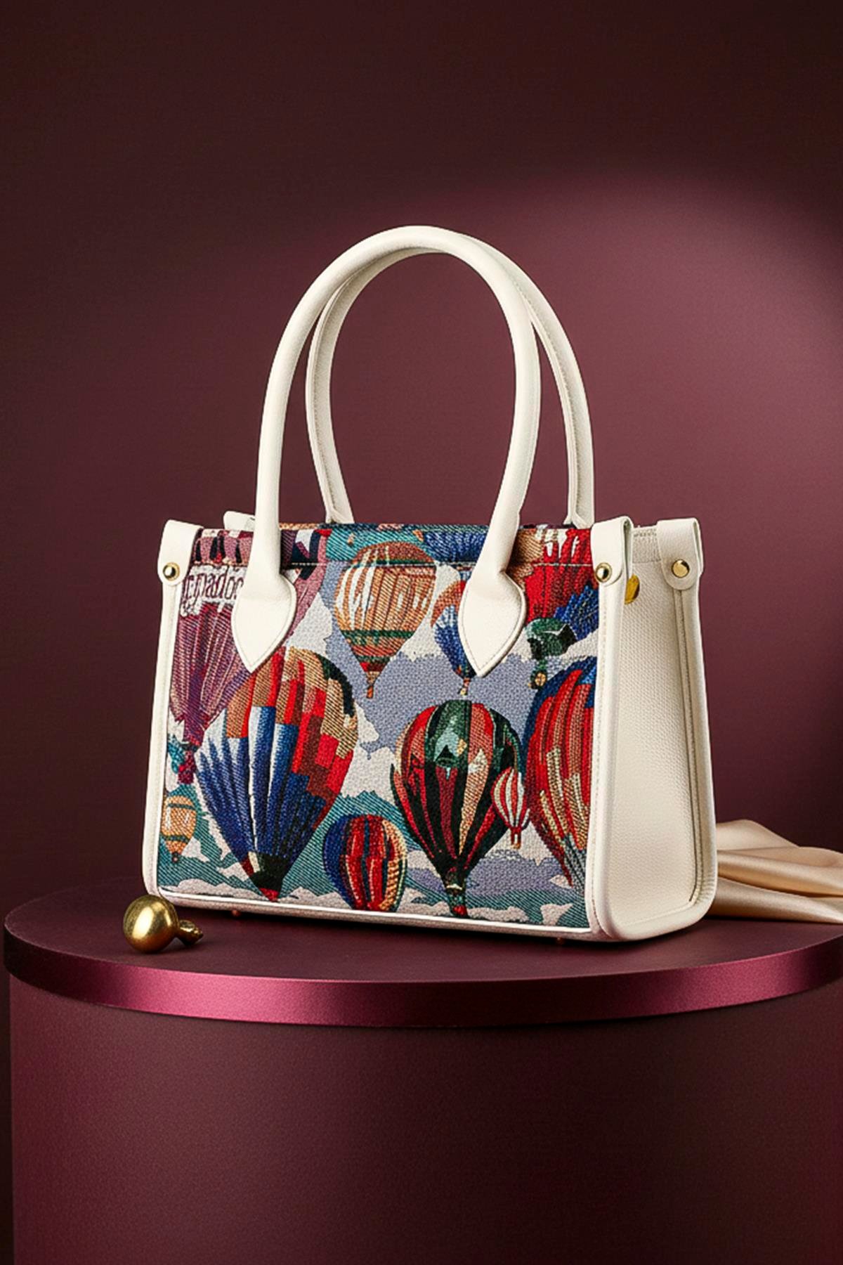 Etnik Desenli Kadın El Omuz Çanta Mottif İstanbul Otantik Goblen 1003