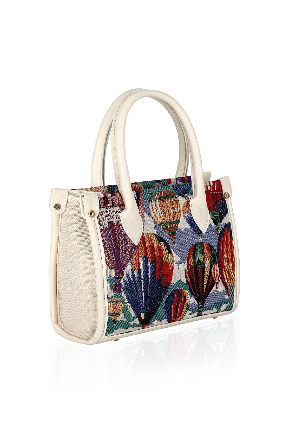 Etnik Desenli Kadın El Omuz Çanta Mottif İstanbul Otantik Goblen 1003