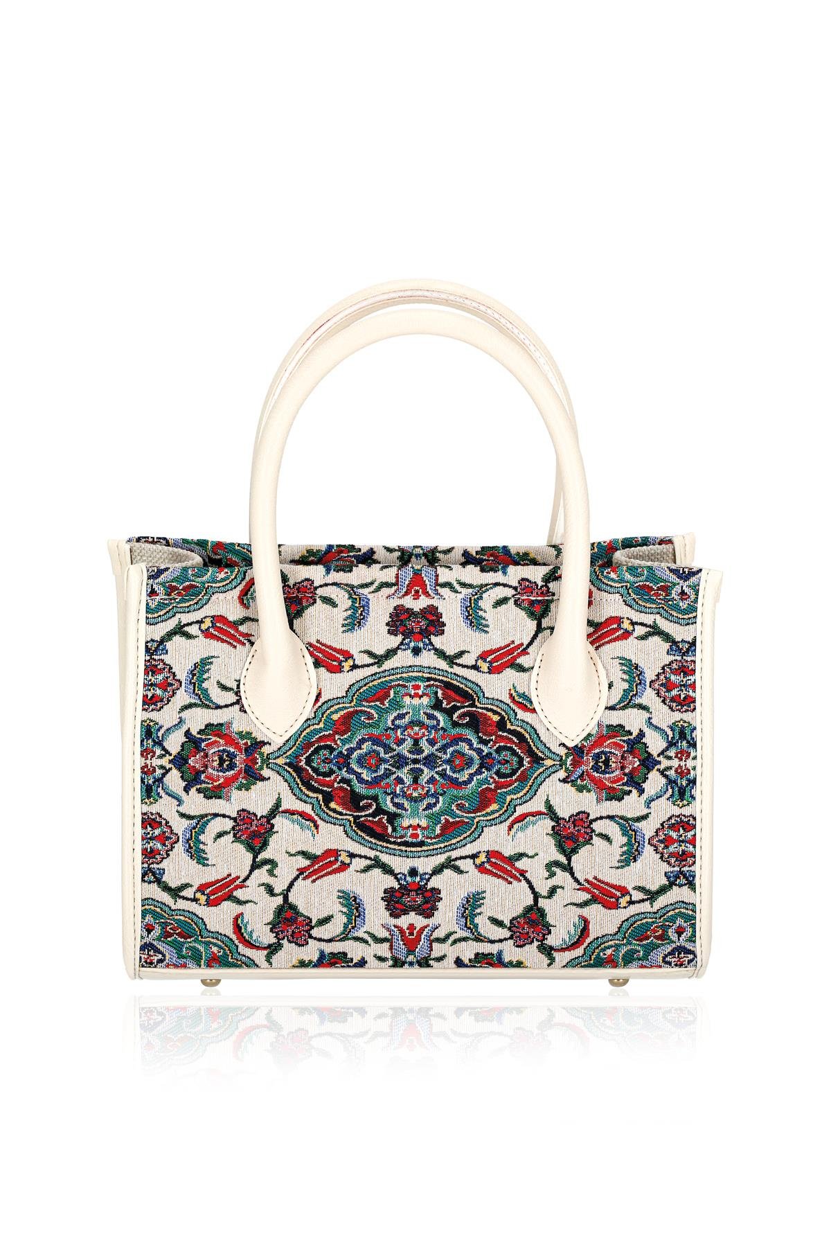 Etnik Desenli Kadın El Omuz Çanta Mottif İstanbul Otantik Goblen 1003