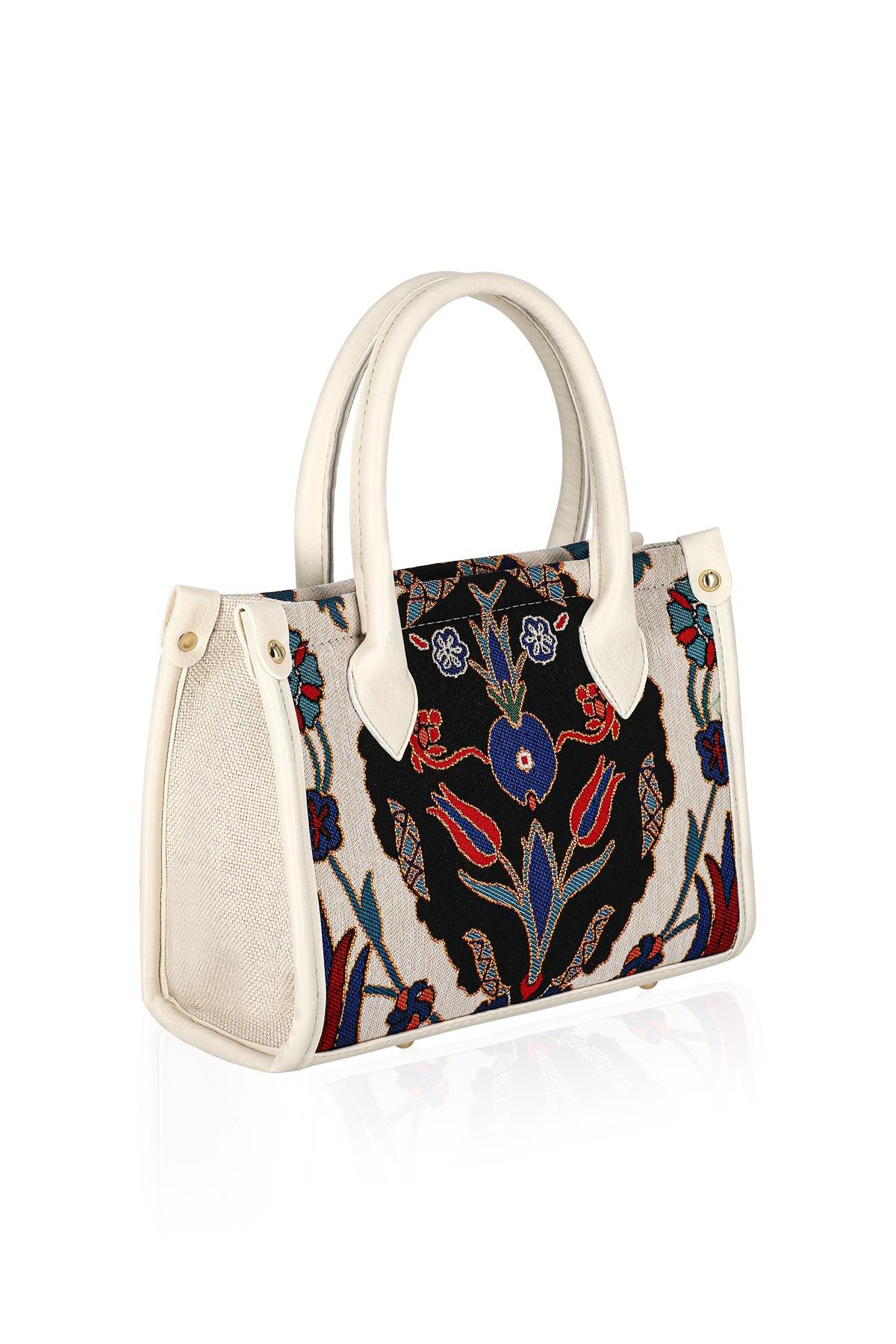Etnik Desenli Kadın El Omuz Çanta Mottif İstanbul Otantik Goblen 1003