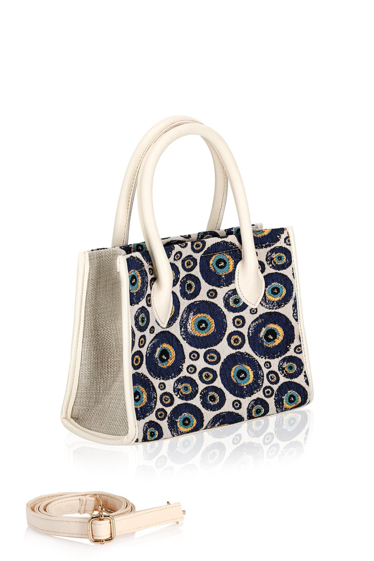 Etnik Desenli Kadın El Omuz Çanta Mottif İstanbul Otantik Goblen 1003