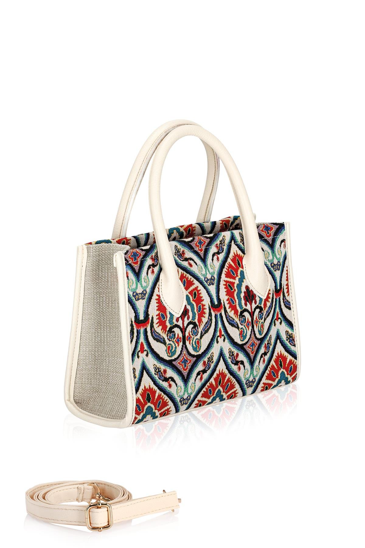 Etnik Desenli Kadın El Omuz Çanta Mottif İstanbul Otantik Goblen 1003