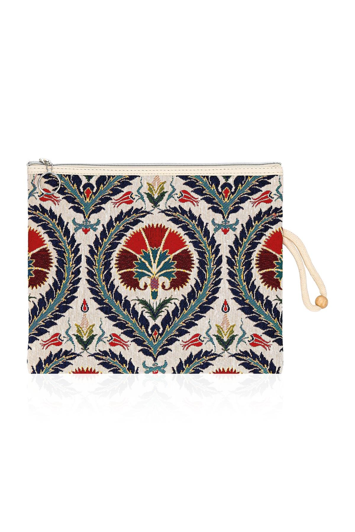 Etnik Desenli Kadın Portföy Clucth Çanta Makyaj Çanta El Çantası