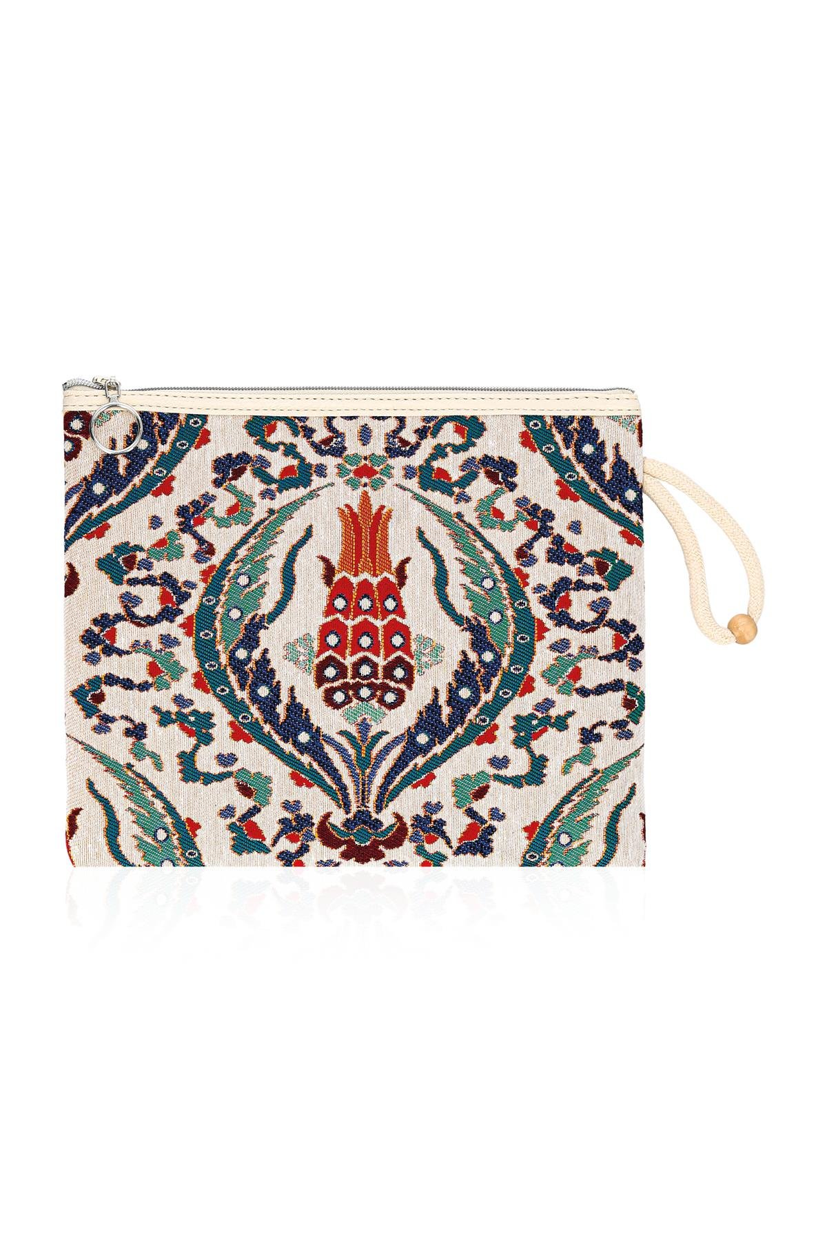 Etnik Desenli Kadın Portföy Clucth Çanta Makyaj Çanta El Çantası