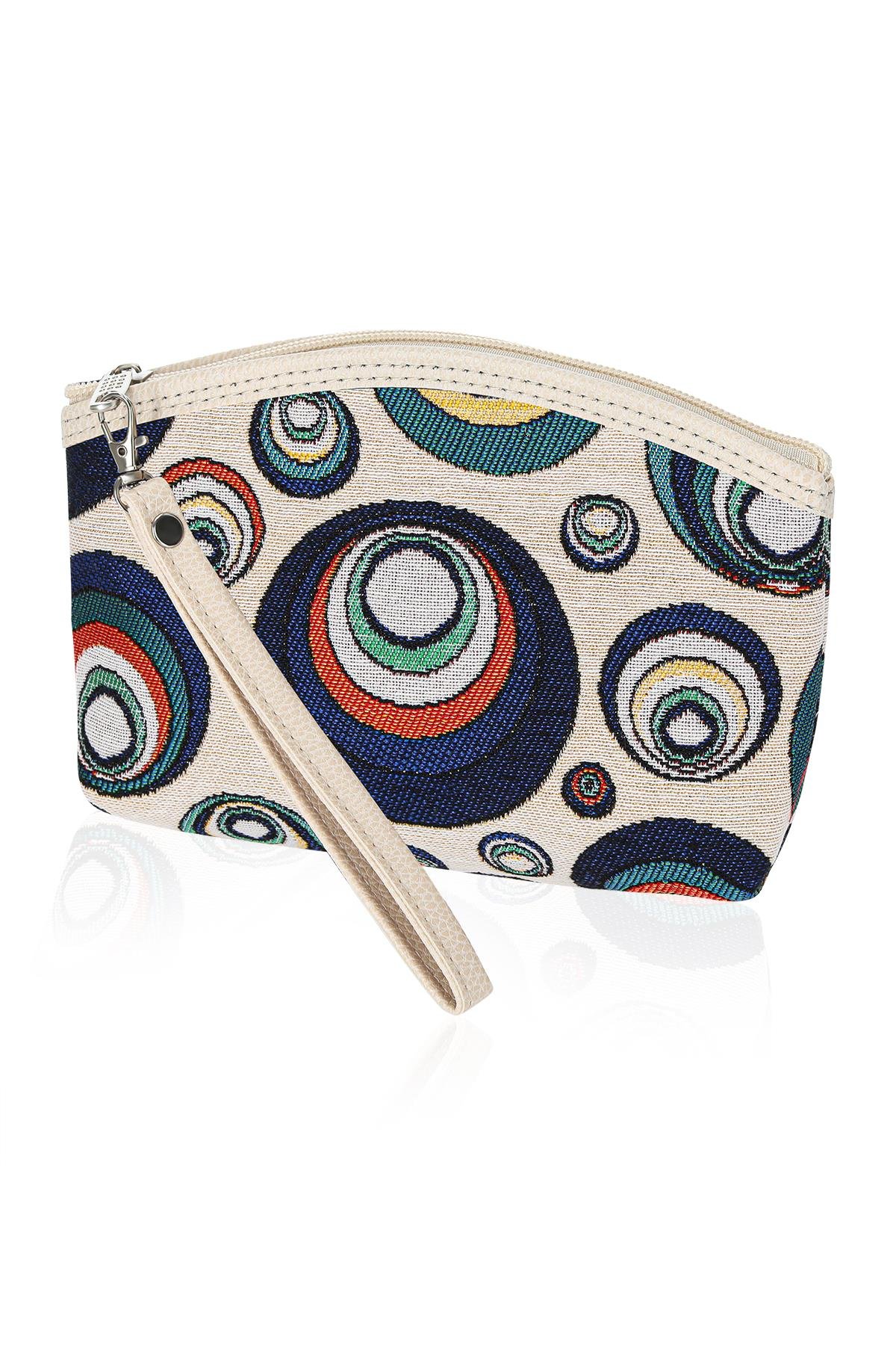 Etnik Desenli Kadın Portföy Clucth Çanta Makyaj Çanta El Çantası