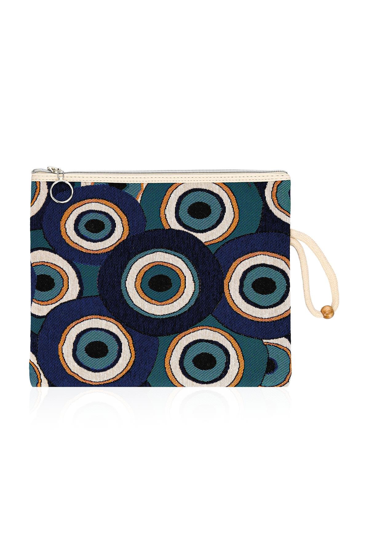 Etnik Desenli Kadın Portföy Clucth Çanta Makyaj Çanta El Çantası