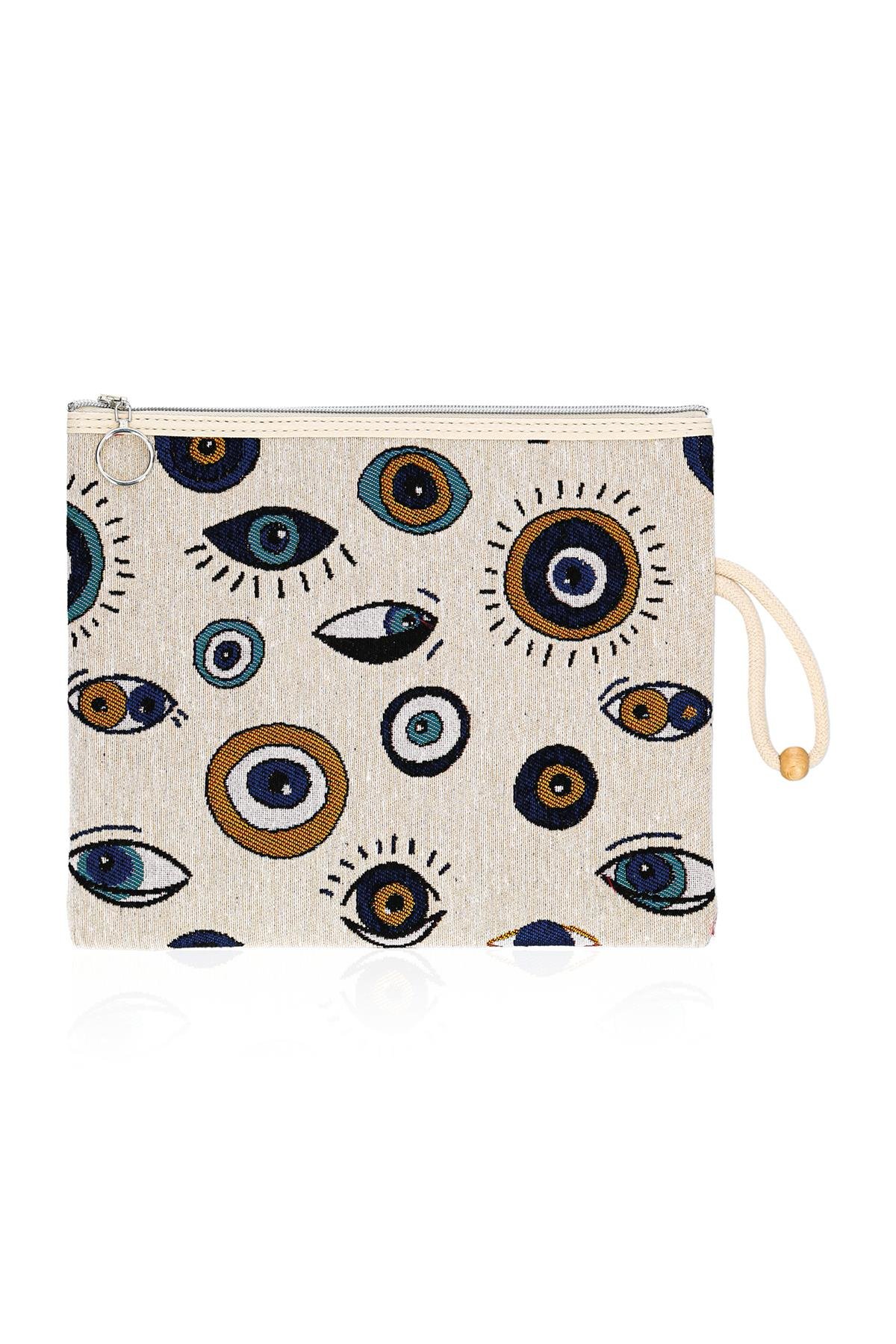 Etnik Desenli Kadın Portföy Clucth Çanta Makyaj Çanta El Çantası