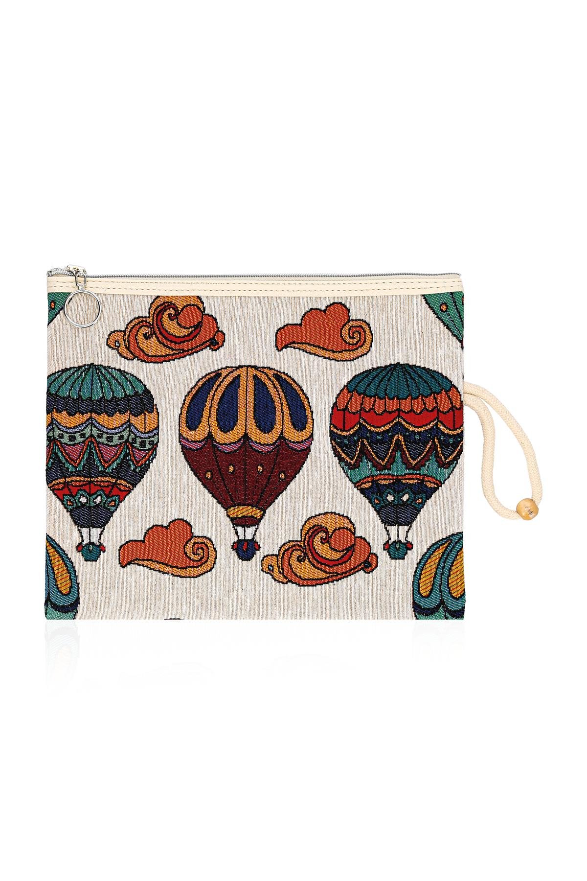 Etnik Desenli Kadın Portföy Clucth Çanta Makyaj Çanta El Çantası