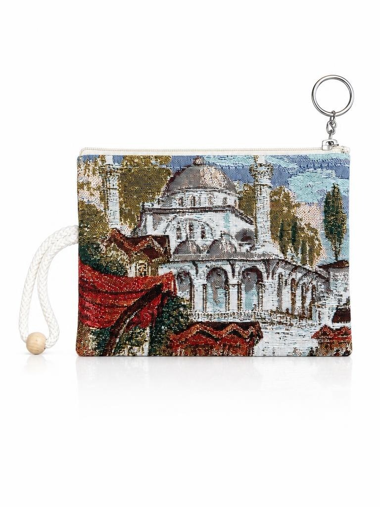 Etnik Desenli Kadın Portföy Clucth Çanta Makyaj Mini Çanta El Çantası