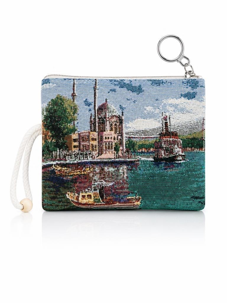 Etnik Desenli Kadın Portföy Clucth Çanta Makyaj Mini Çanta El Çantası