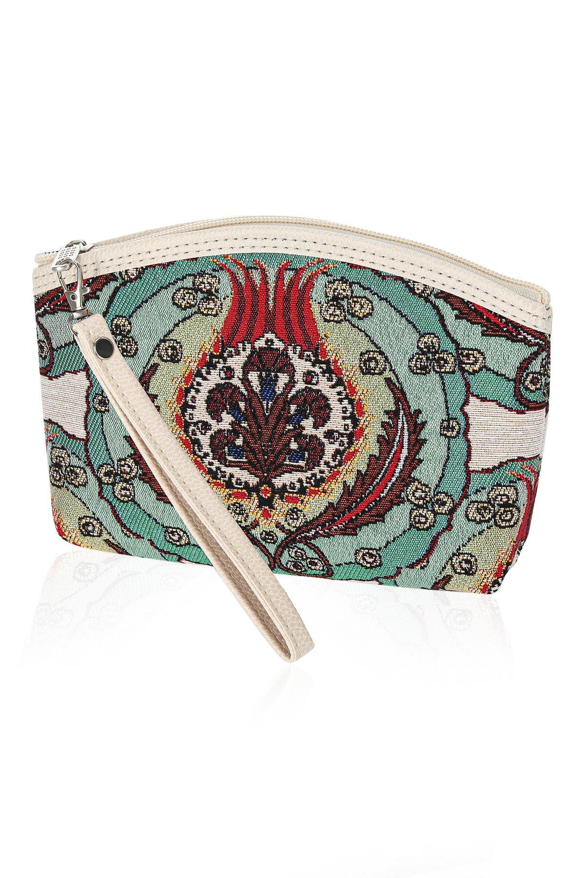 Etnik Desenli Kadın Portföy Clucth Çanta Makyaj Çanta El Çantası