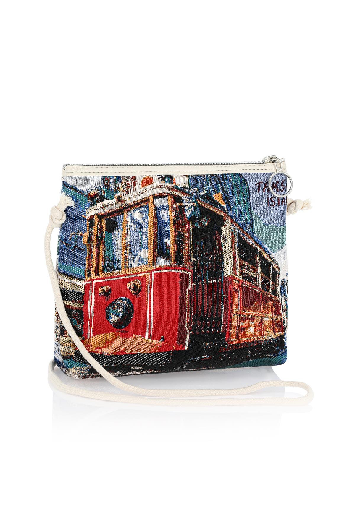 Etnik Desenli Kadın Sırt El Omuz Çanta Mottif İstanbul Otantik Goblen 1051