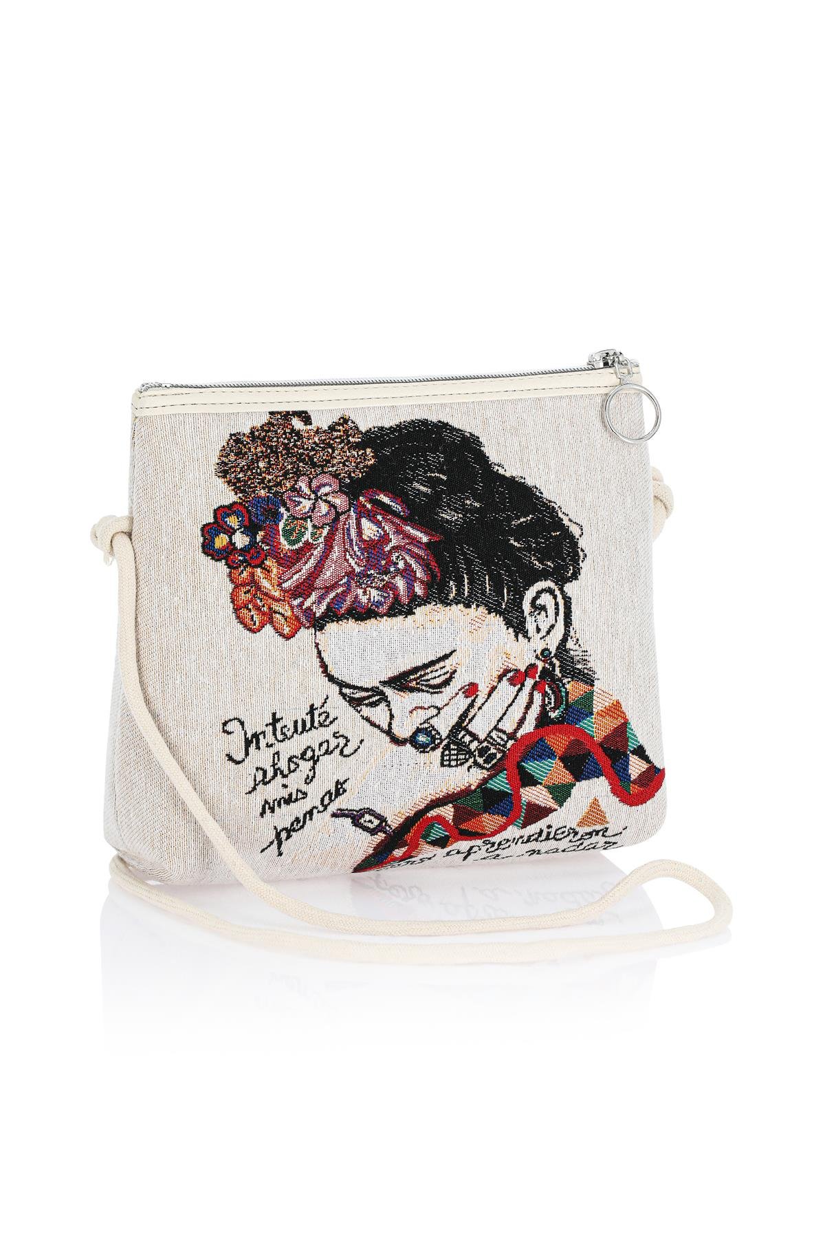 Etnik Desenli Kadın Sırt El Omuz Çanta Mottif İstanbul Otantik Goblen 1051