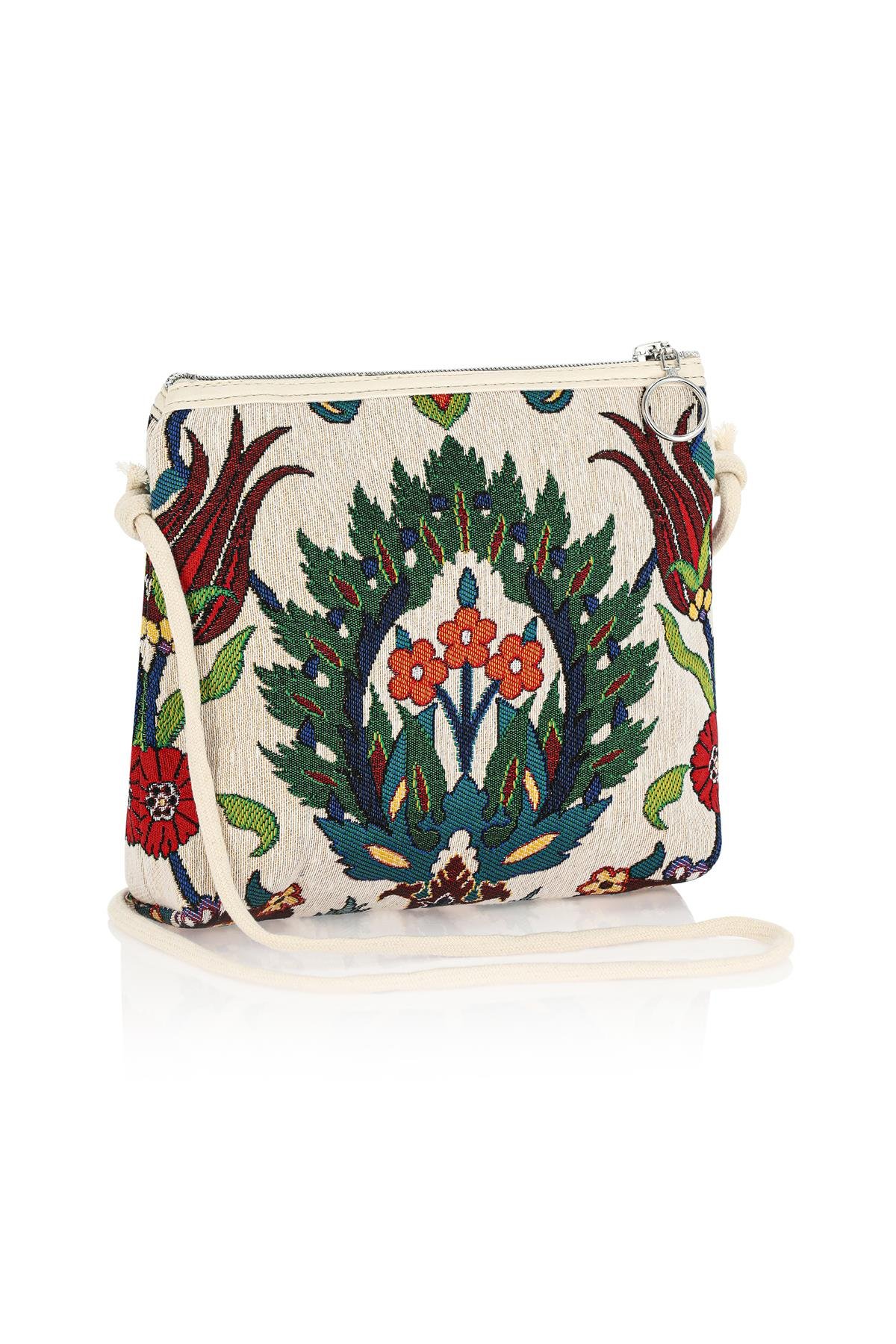 Etnik Desenli Kadın Sırt El Omuz Çanta Mottif İstanbul Otantik Goblen 1051