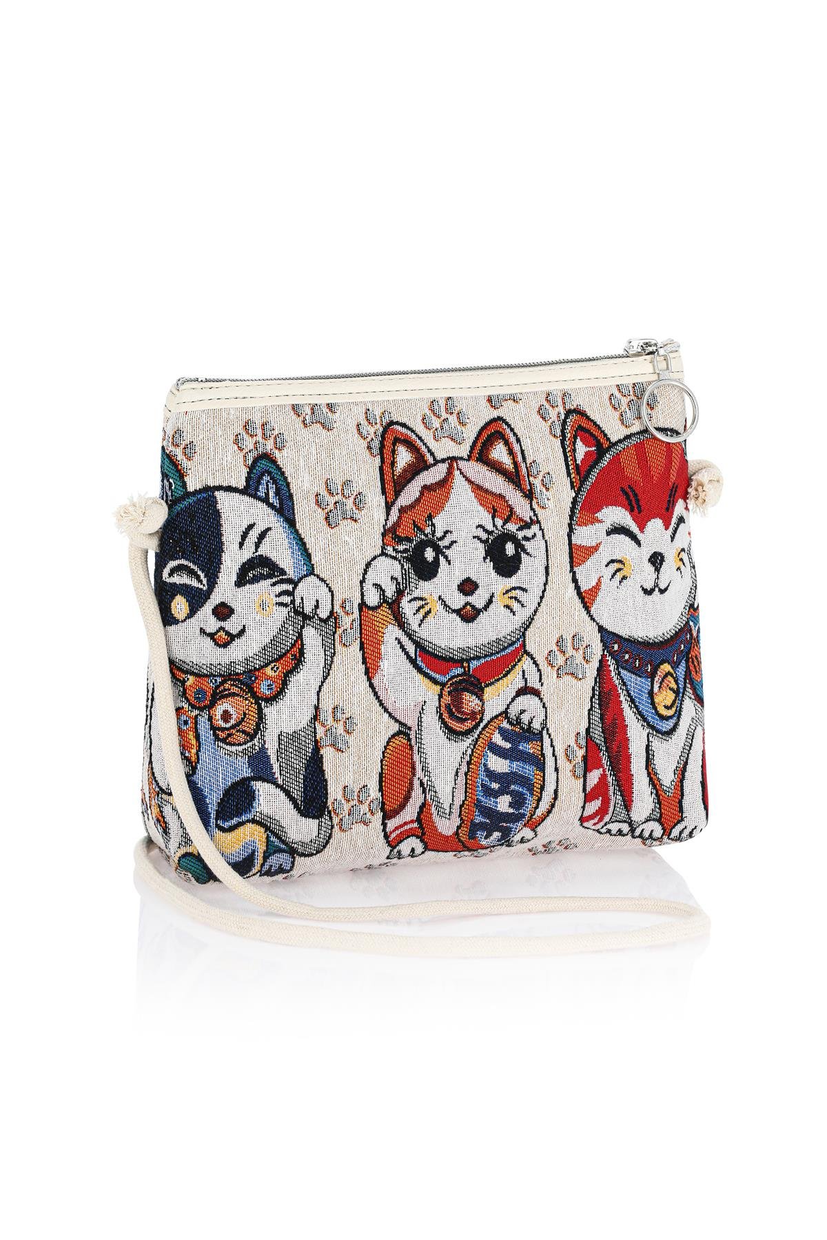 Etnik Desenli Kadın Sırt El Omuz Çanta Mottif İstanbul Otantik Goblen 1051