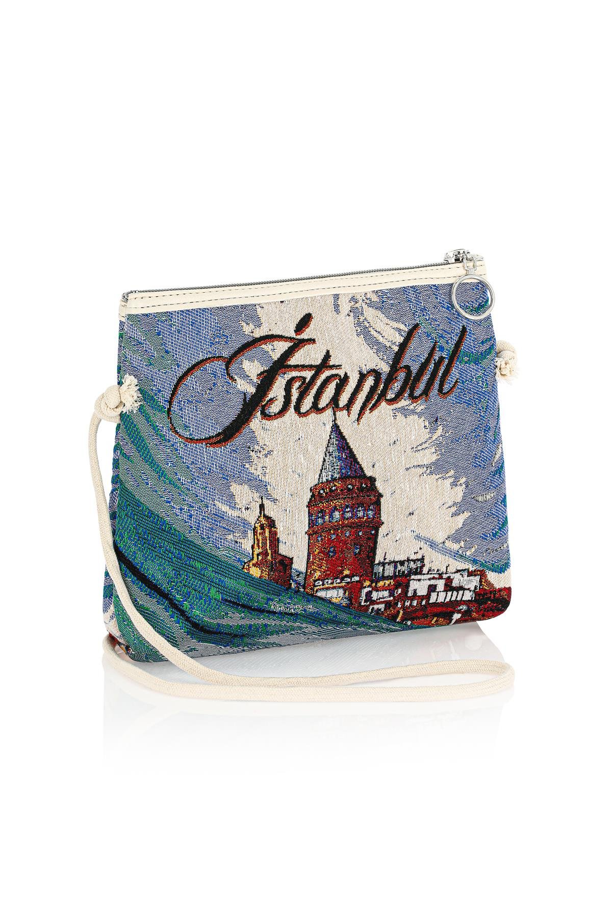 Etnik Desenli Kadın Sırt El Omuz Çanta Mottif İstanbul Otantik Goblen 1051