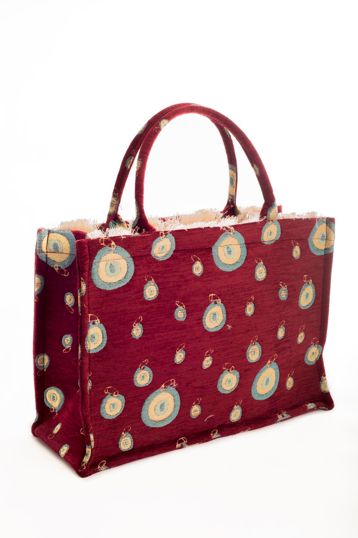 Etnik Desenli Omuz Çanta Askılı Kadın El Çanta Motif Istanbul Otantik Şönil 1083