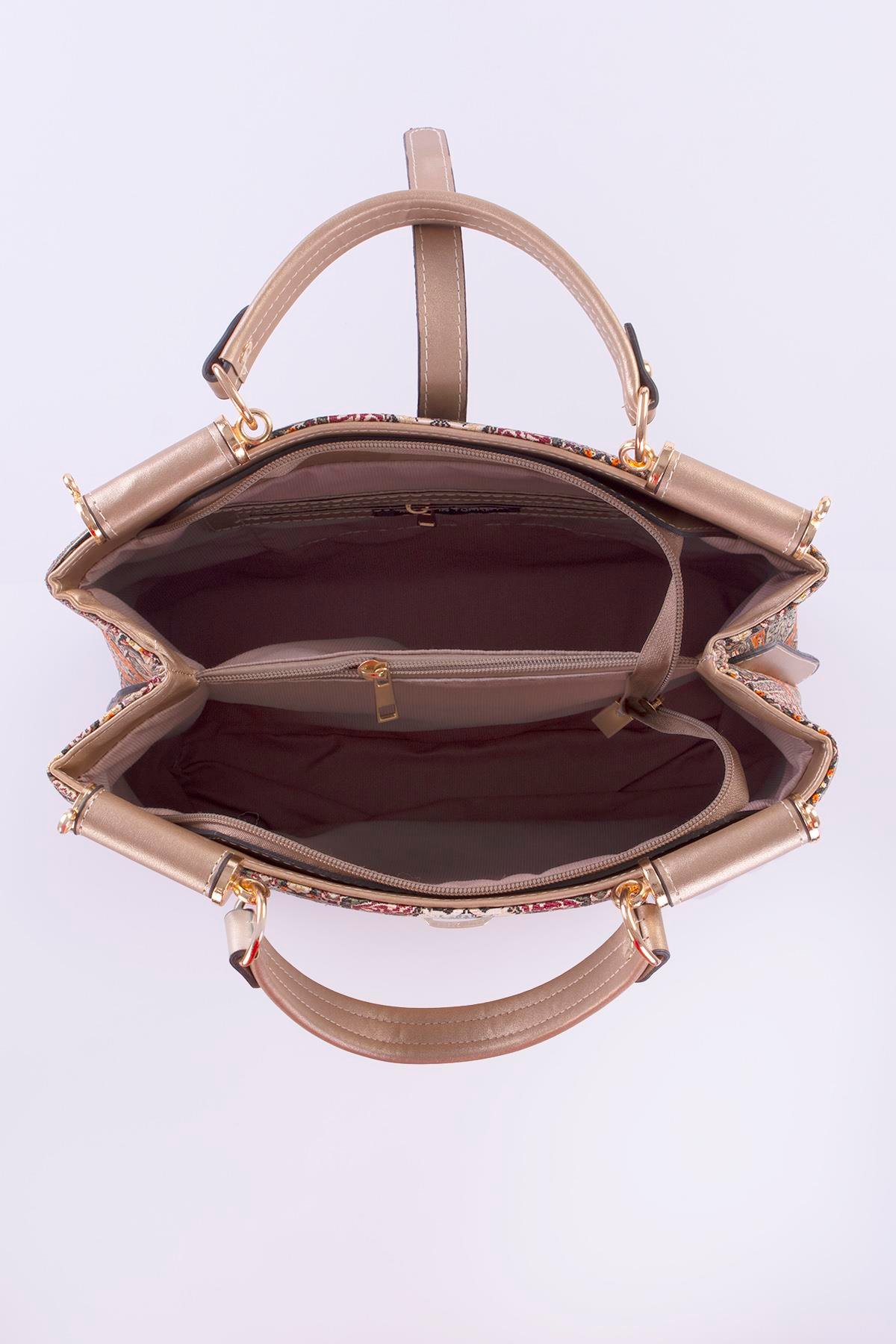 Mottif İstanbul  Otantik Dokuma Gold Omuz Çanta 1026.01