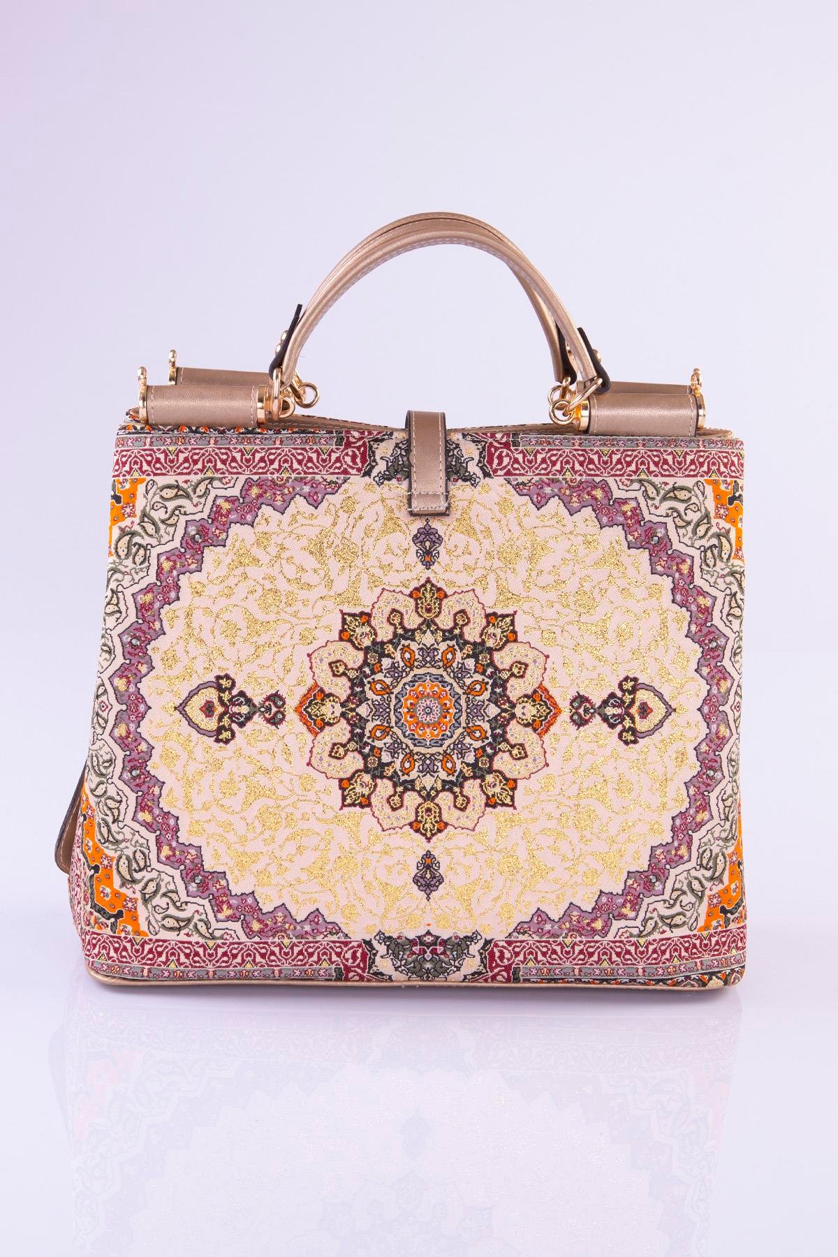 Mottif İstanbul  Otantik Dokuma Gold Omuz Çanta 1026.01