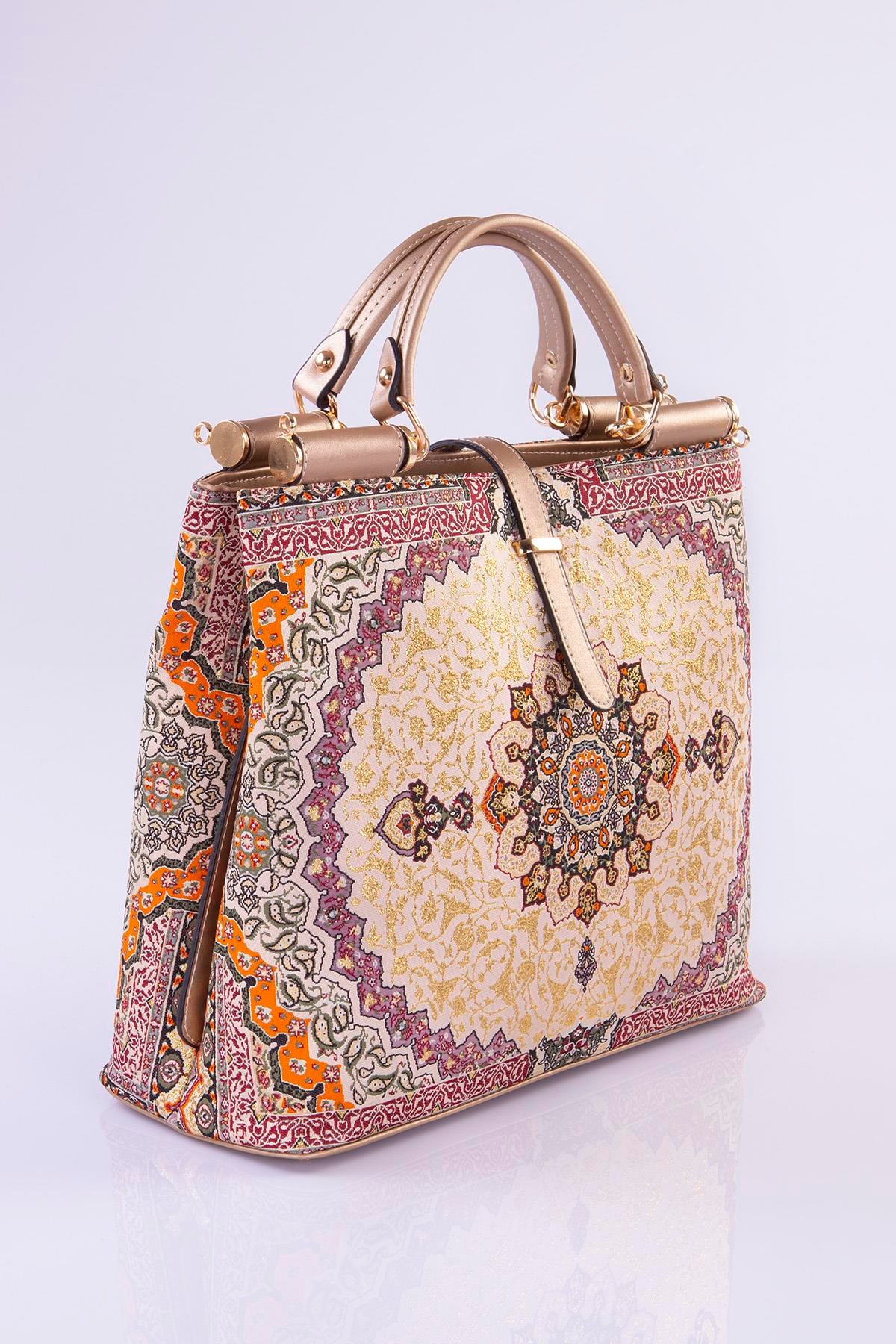 Mottif İstanbul  Otantik Dokuma Gold Omuz Çanta 1026.01