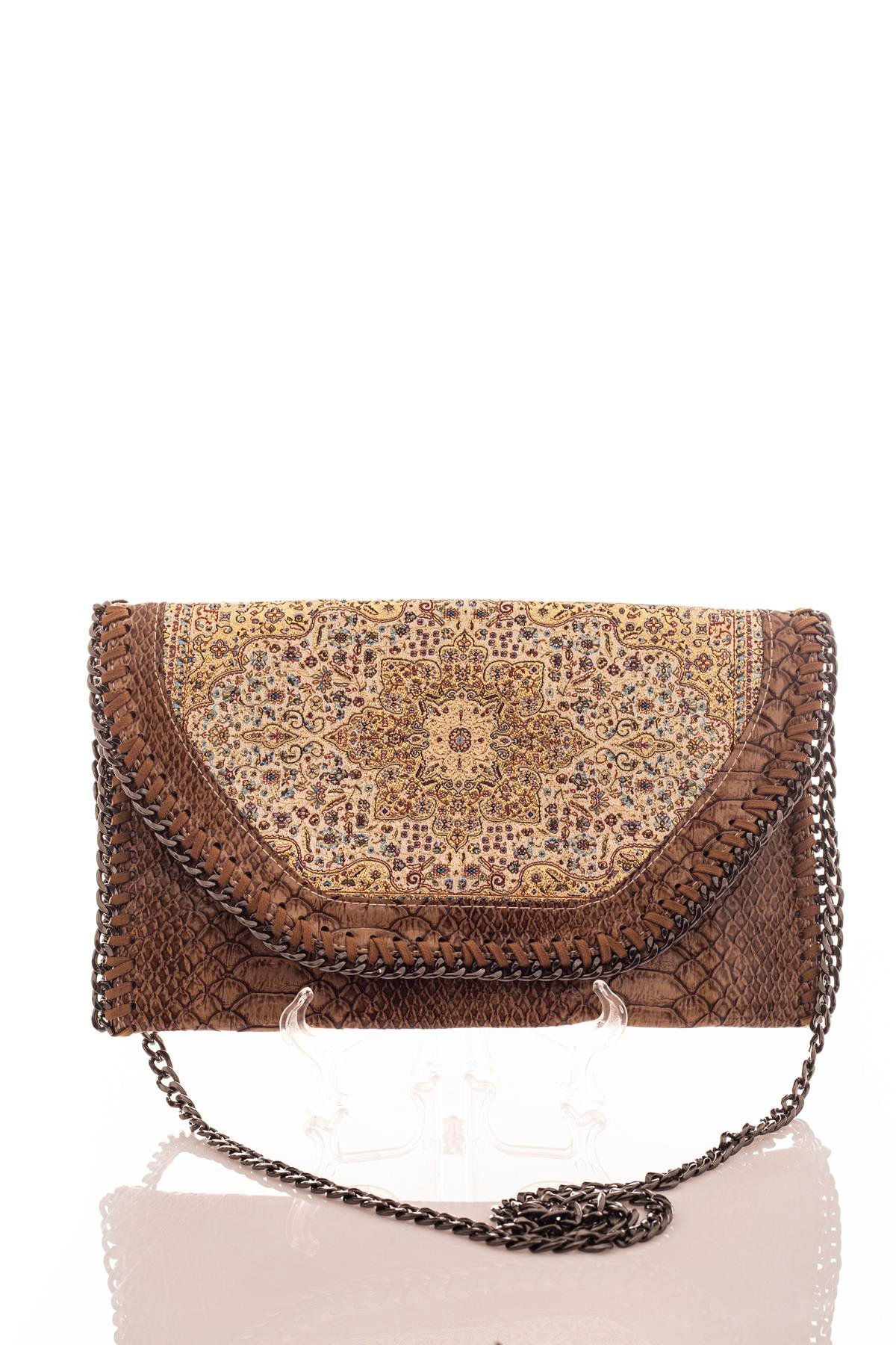 Mottif  İstanbul  Otantik Dokuma Kadın Portföy Clutch Çanta 1007.12