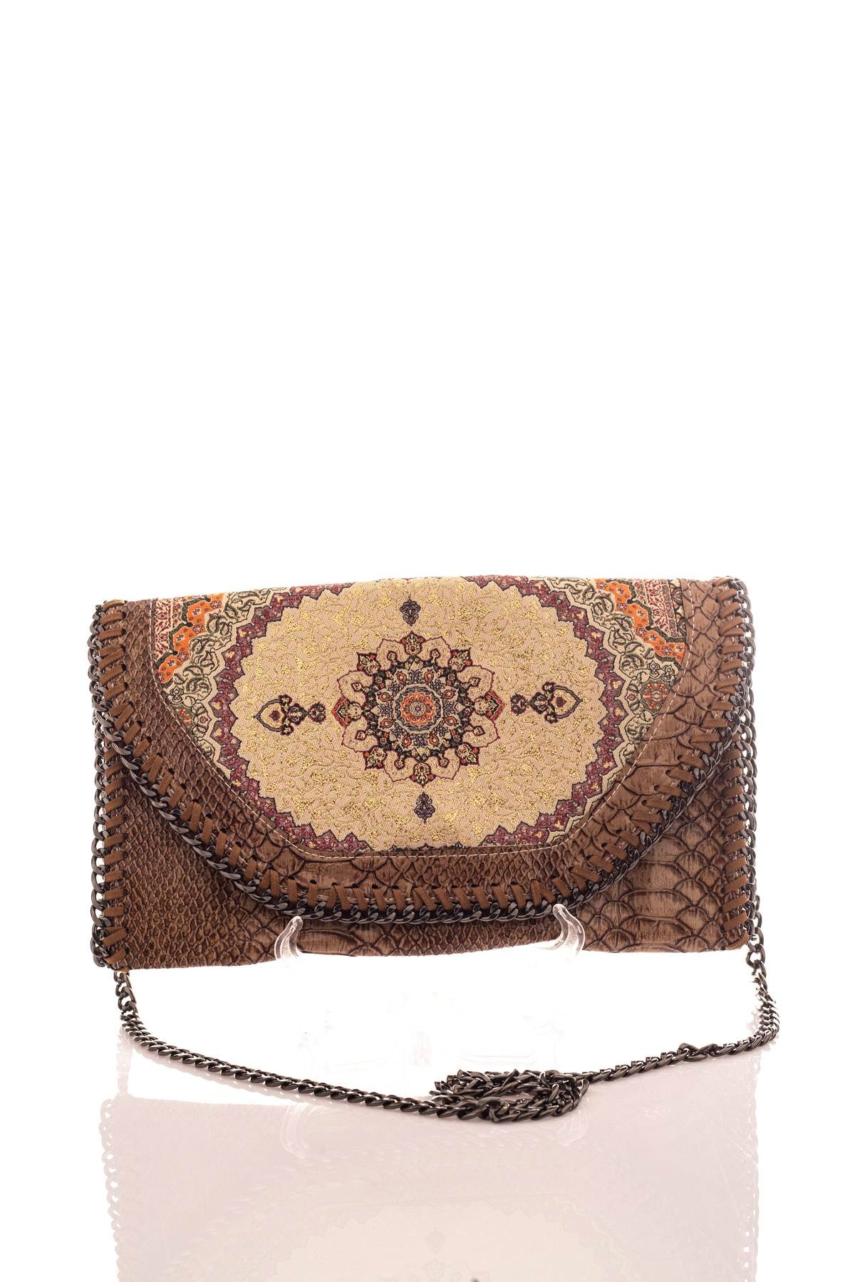 Mottif  İstanbul  Otantik Dokuma Kadın Portföy Clutch Çanta 1007.01