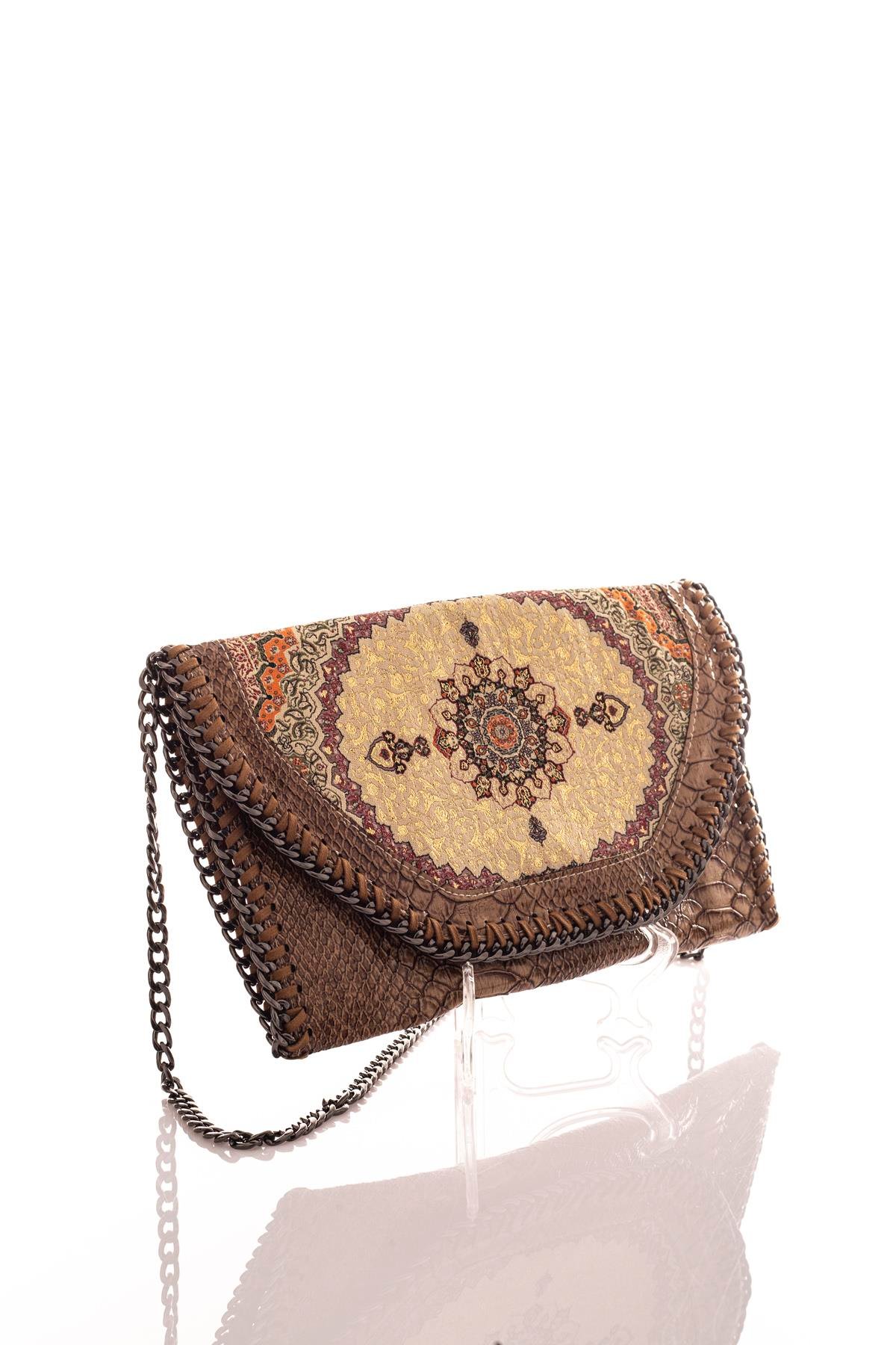 Mottif  İstanbul  Otantik Dokuma Kadın Portföy Clutch Çanta 1007.01