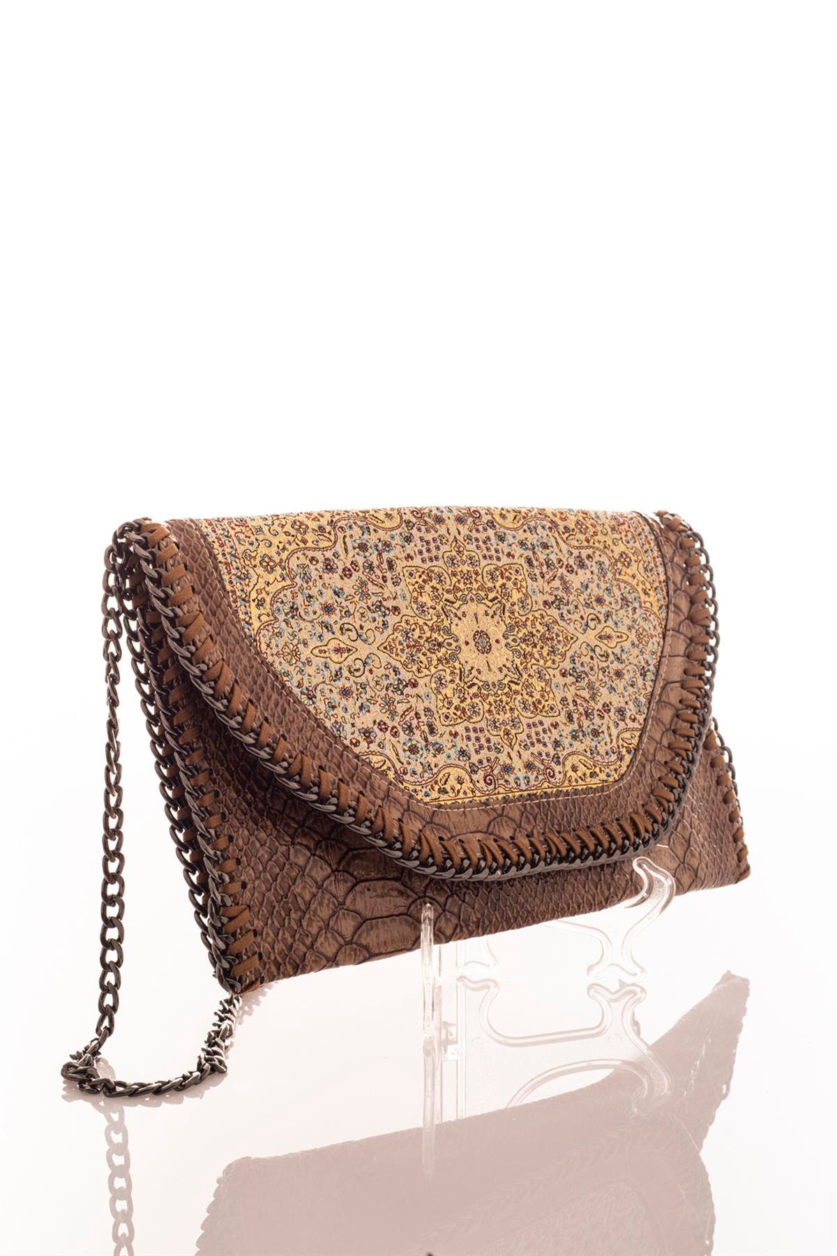 Mottif  İstanbul  Otantik Dokuma Kadın Portföy Clutch Çanta 1007.12