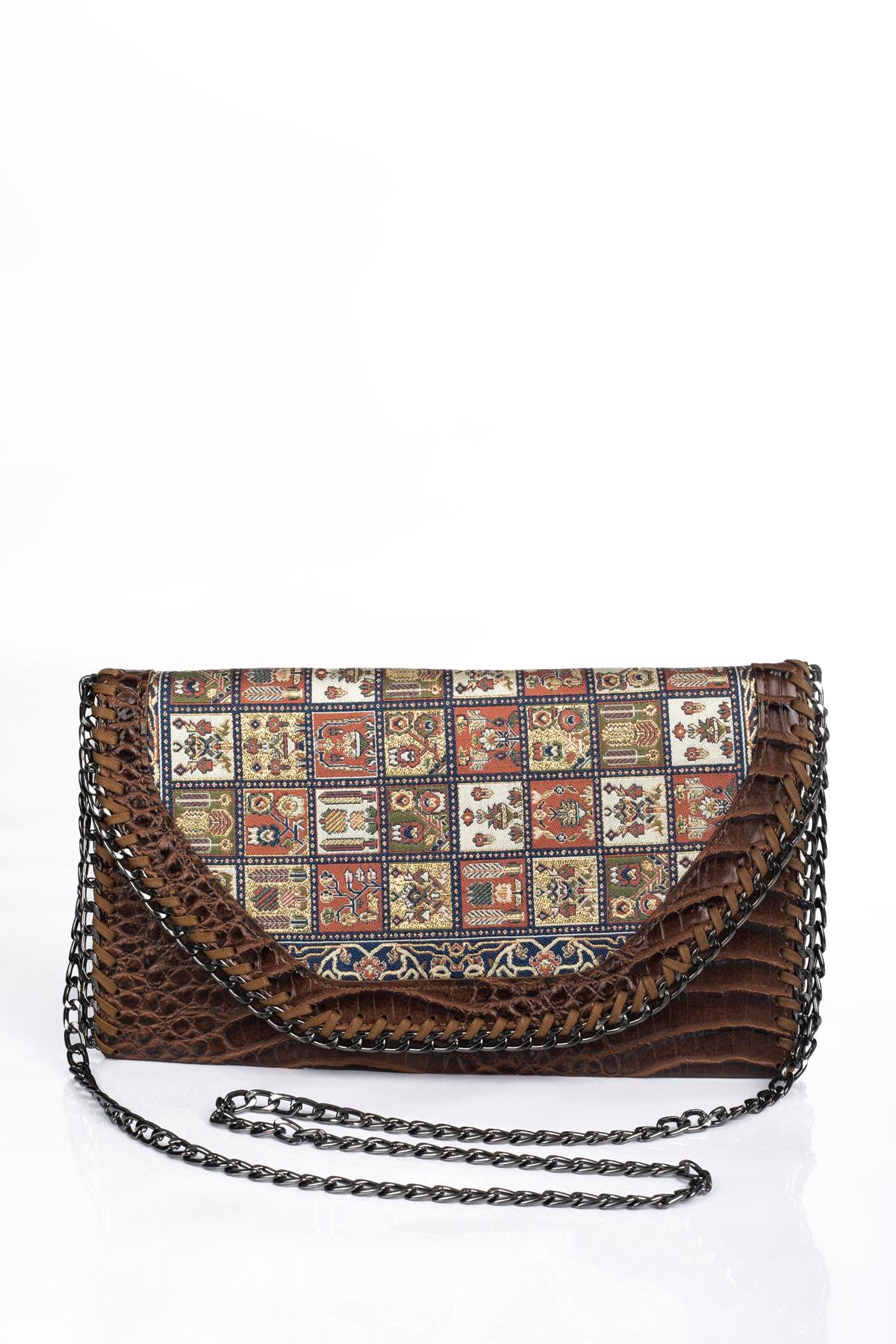 Mottif  İstanbul  Otantik Dokuma Kadın Portföy Clutch Çanta 1007.22