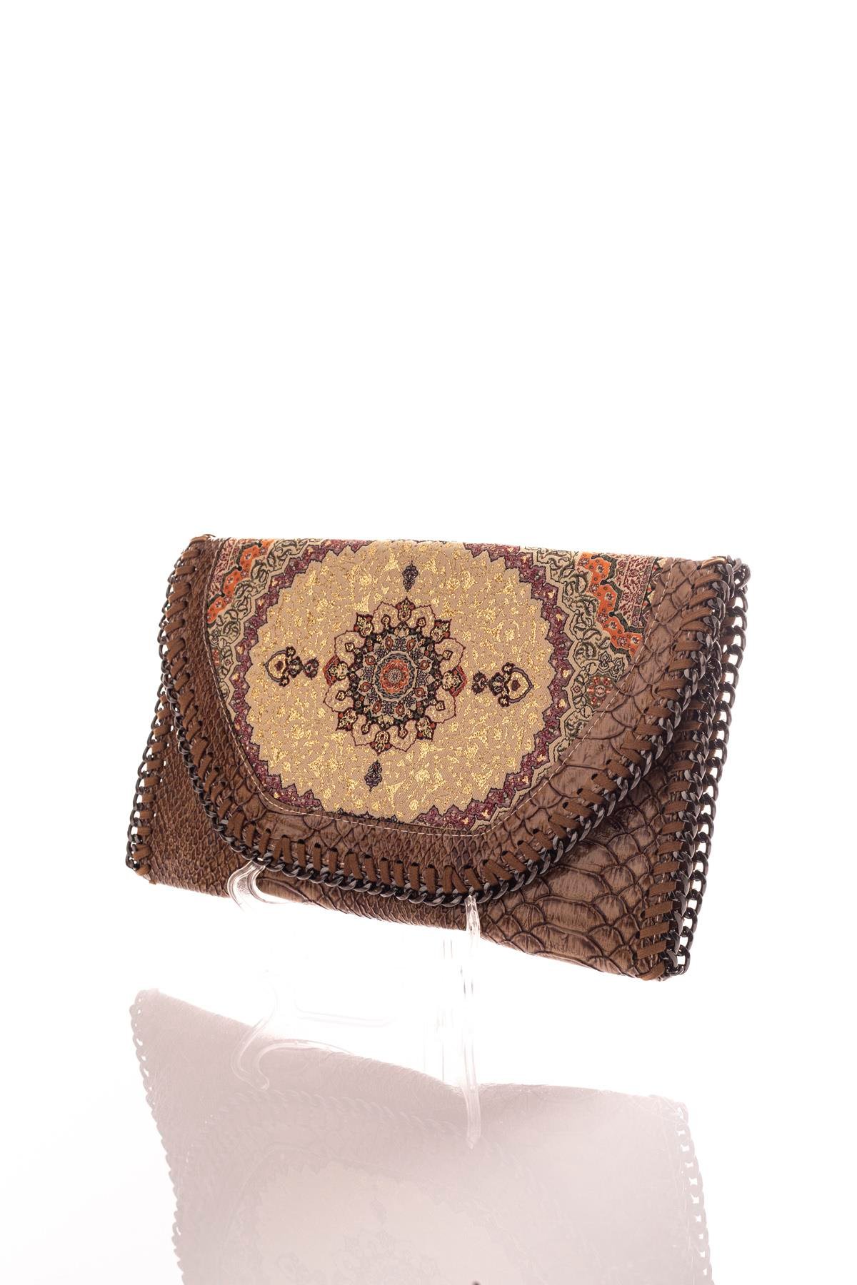 Mottif  İstanbul  Otantik Dokuma Kadın Portföy Clutch Çanta 1007.01