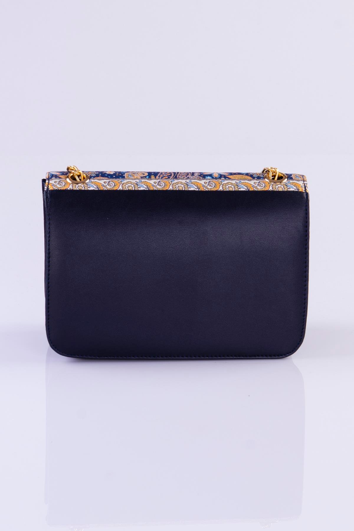 Mottif İstanbul Zincirli  Otantik Dokuma Lacivert Omuz Çanta 1015.19