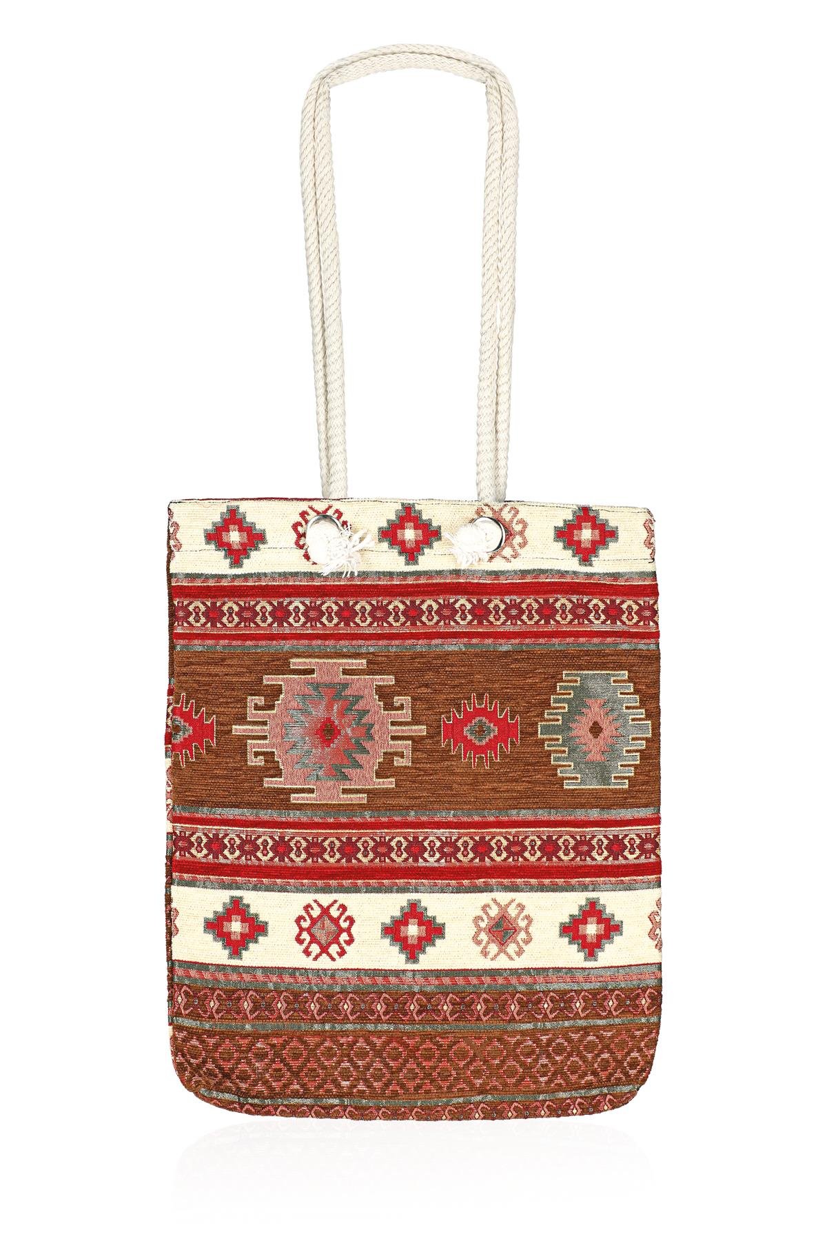 Omuz Çanta Kadın Çanta Motif İstanbul Otantik Şönil Heybe Çanta