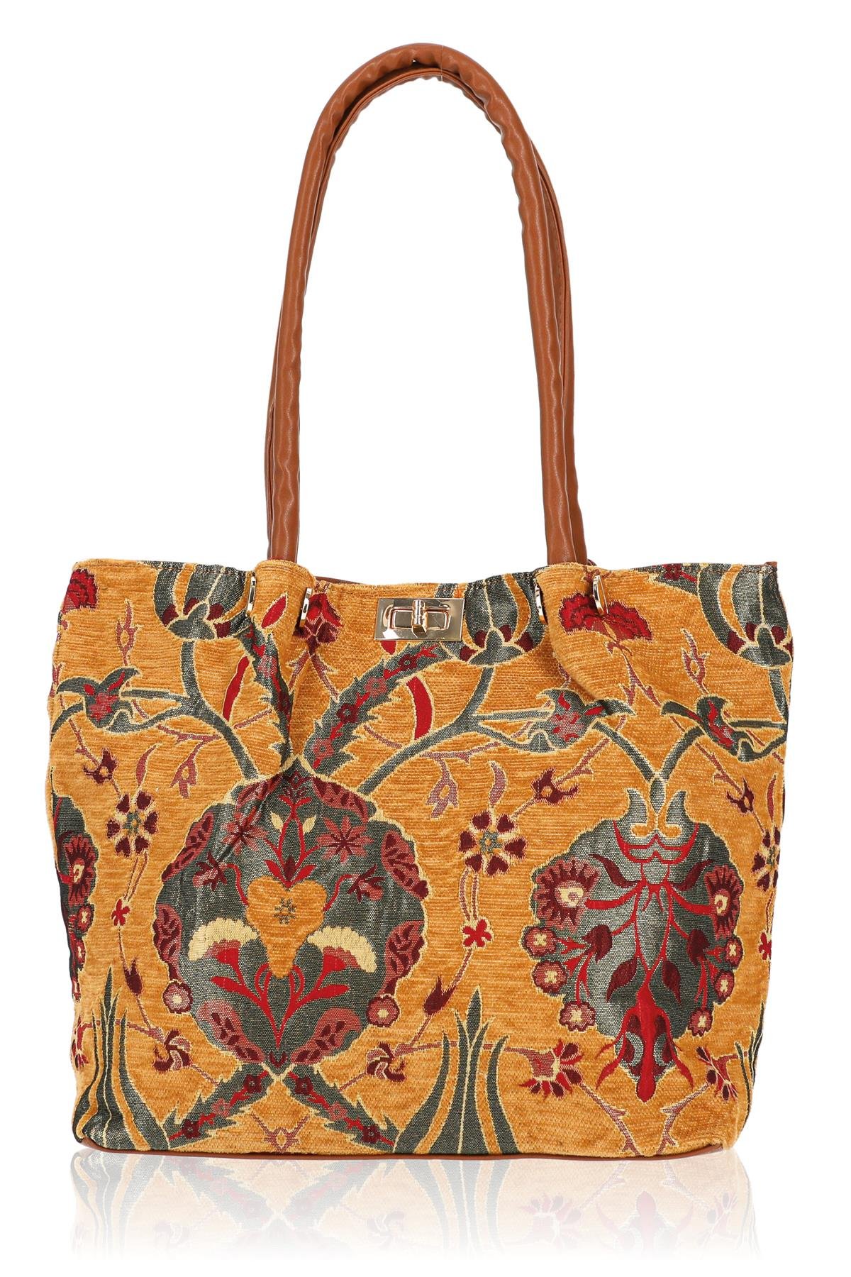 Omuz Çanta Kadın Çanta Motif Istanbul Otantik Şönil 1023