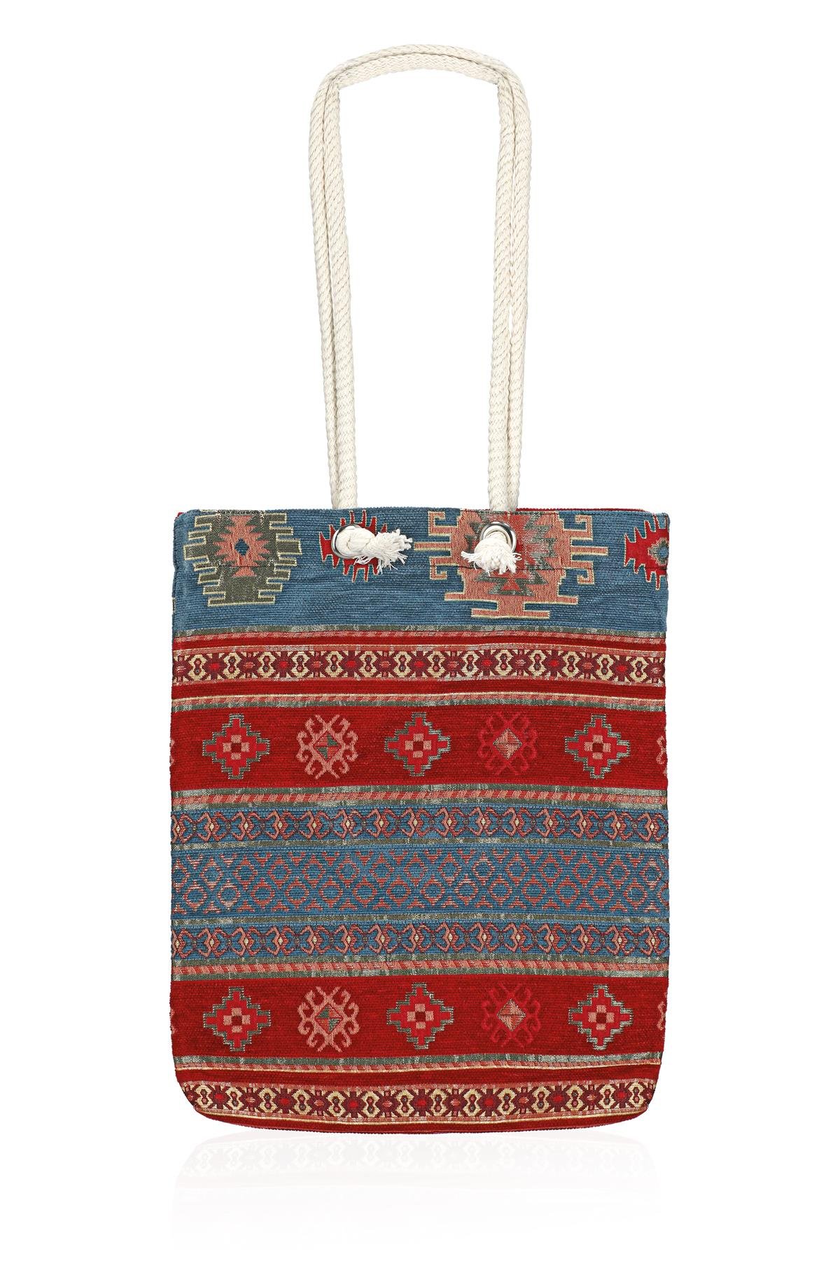 Omuz Çanta Kadın Çanta Motif İstanbul Otantik Şönil Heybe Çanta