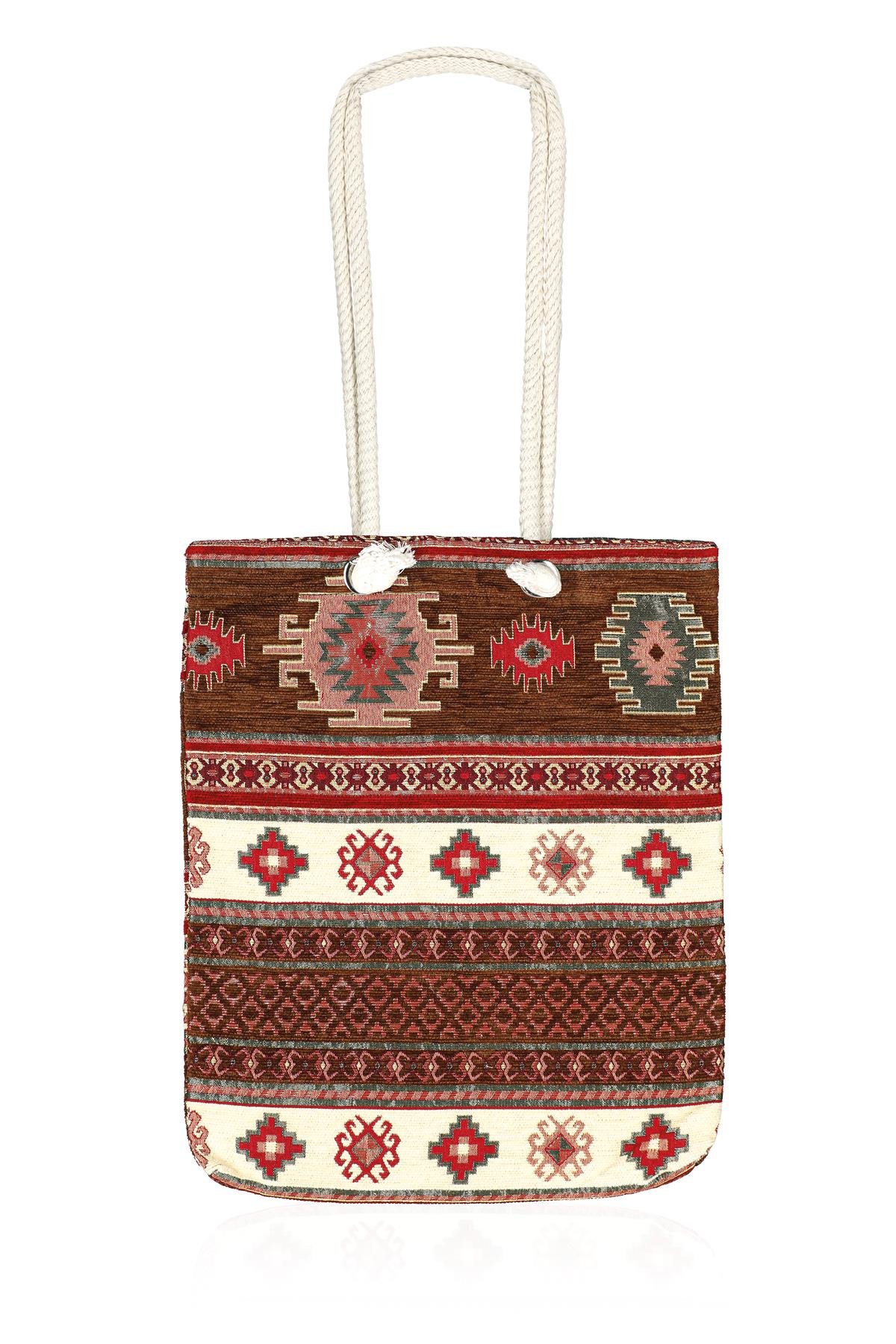 Omuz Çanta Kadın Çanta Motif İstanbul Otantik Şönil Heybe Çanta