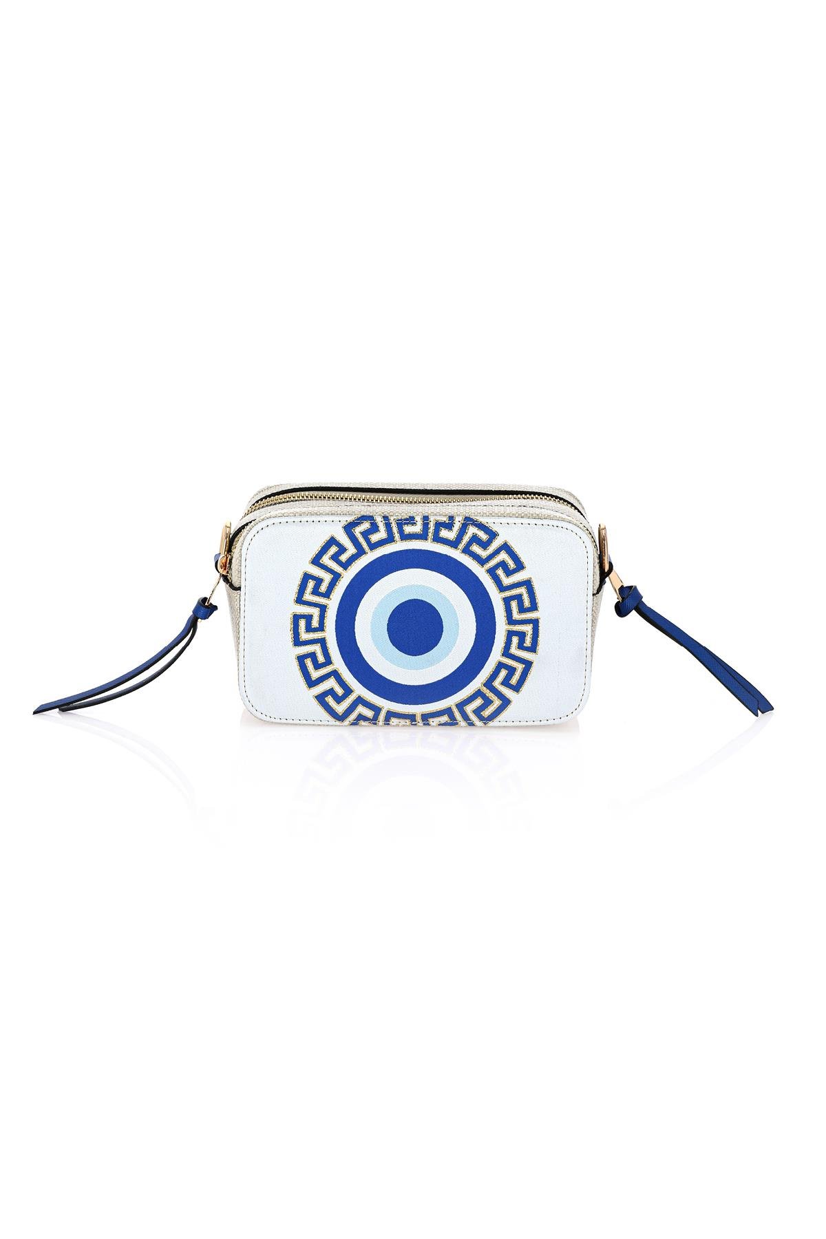 Omuz Kadın Çanta Fermuarlı Ayarlanabilir Askılı El Kol ve Omuz Çantası Motif İstanbul Nazar 1071